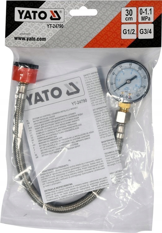YATO ZESTAW DO KONTROLI CIŚNIENIA INSTALACJI WODNYCH YT-24790