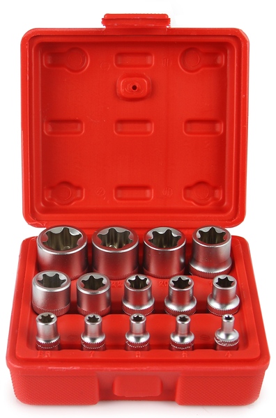 MAR-POL ZESTAW KLUCZY NASADOWYCH TORX E4 - E24 / 1/2"+ 3/8" + 1/4" M66422
