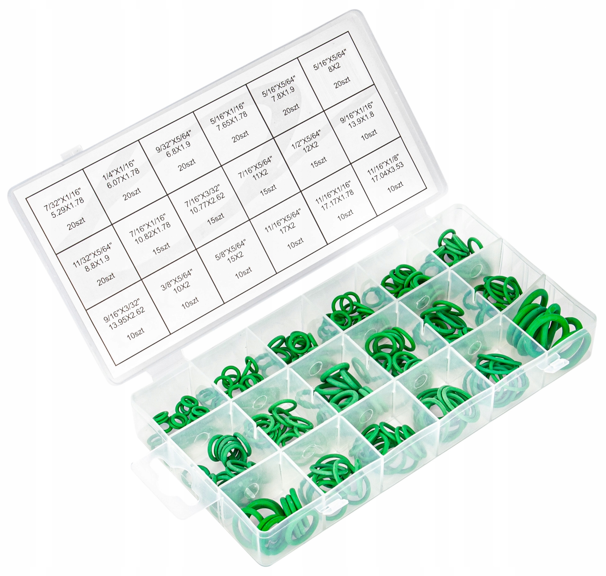 ZESTAW USZCZELEK ORINGÓW DO KLIMATYZACJI ORINGI 270 SZT GUMKI GUMOWE S10541