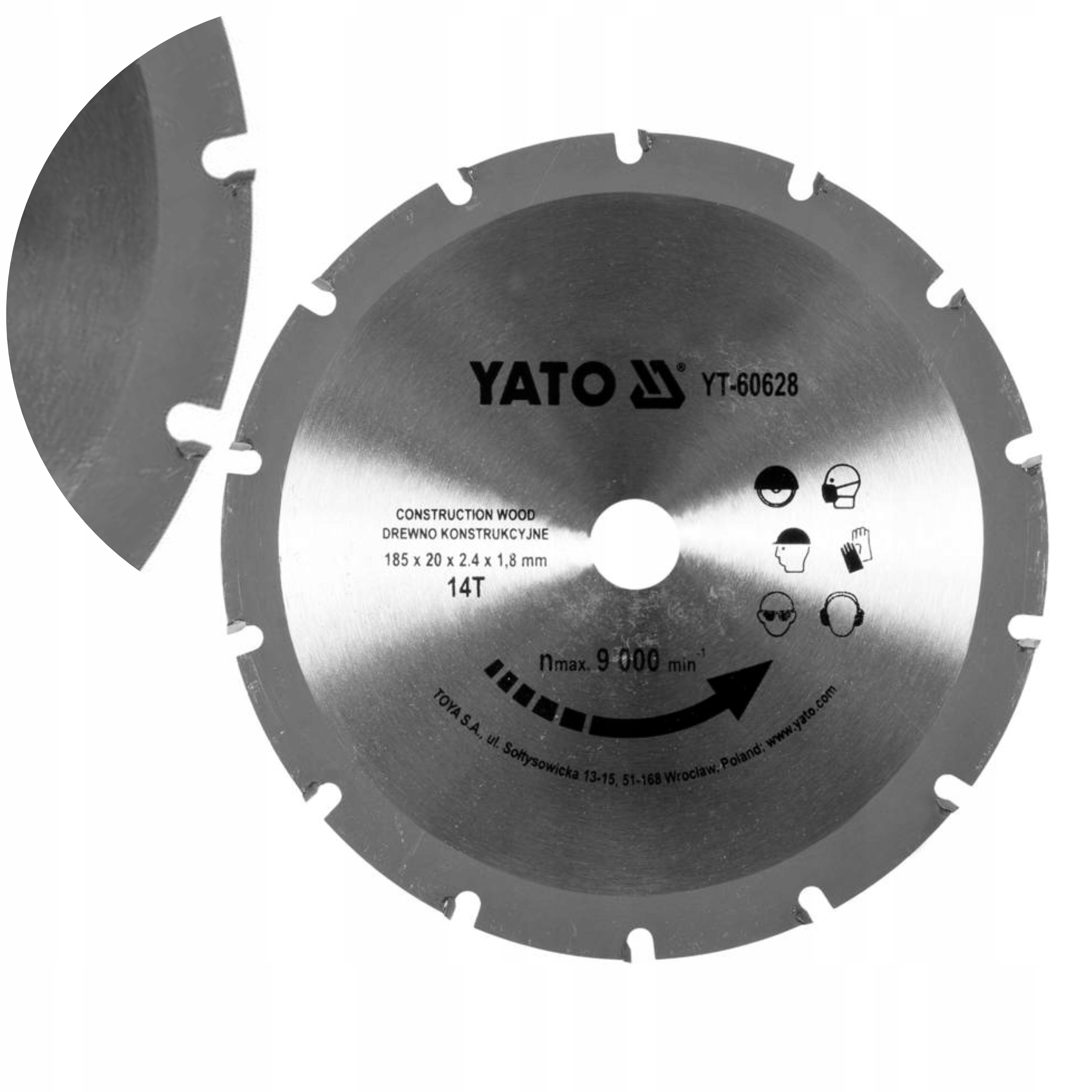 YATO TARCZA WIDIOWA DO DREWNA Z GWOŹDZIAMI 185MM WĘGLIK WOLFRAMU YT-60628