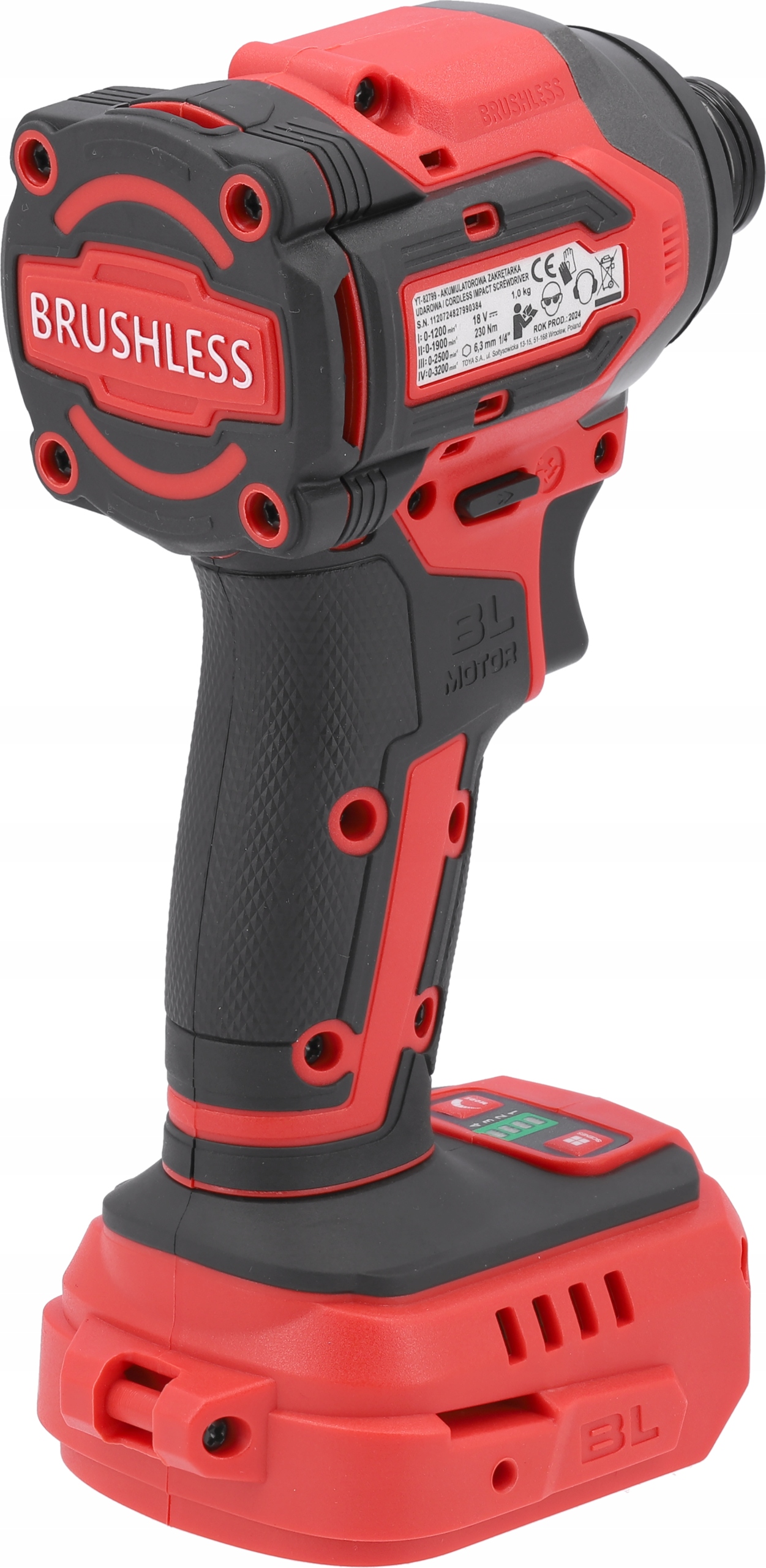 YATO ZAKRĘTARKA UDAROWA AKUMULATOROWA BEZSZCZOTKOWA 18V 230NM 1/4'' KORPUS