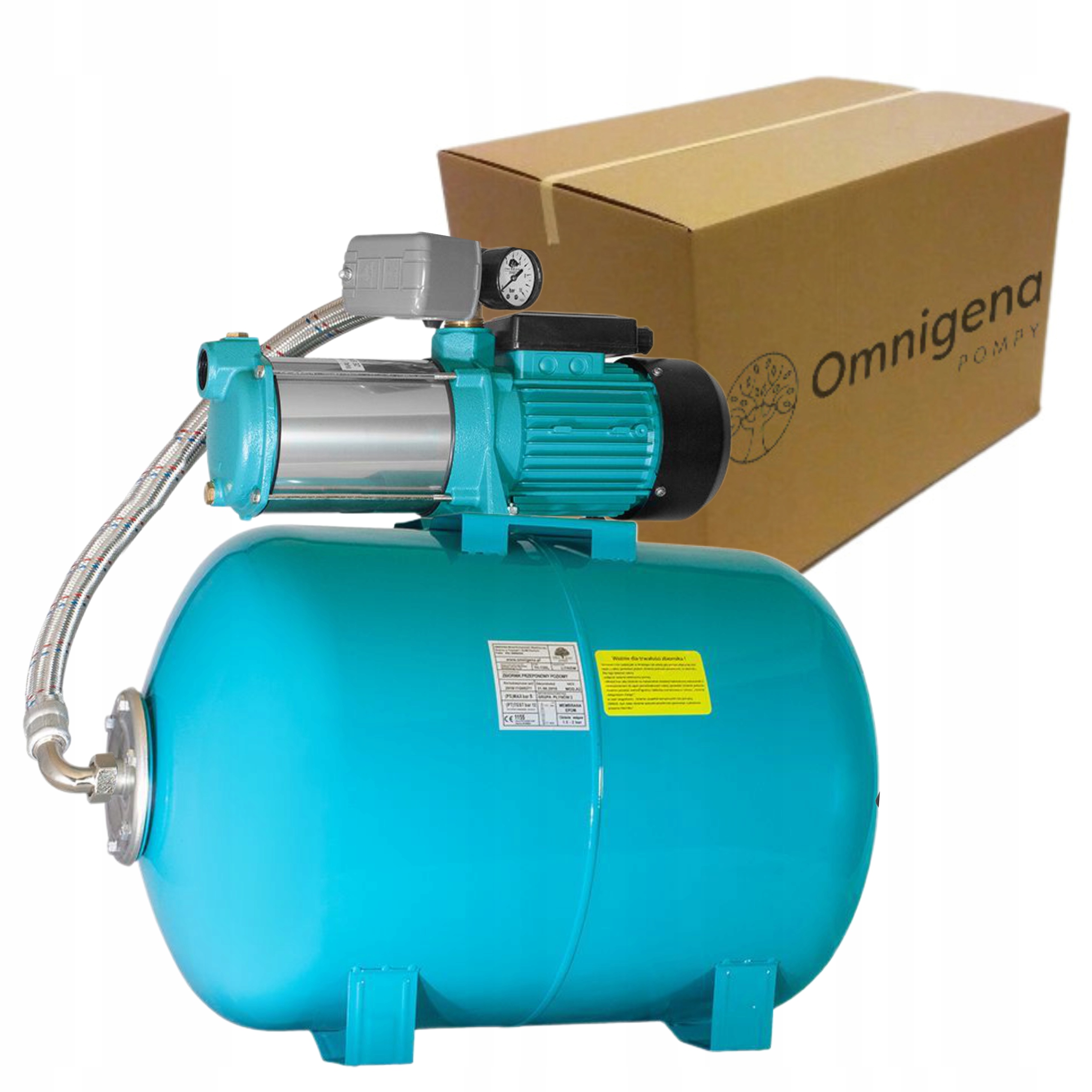 OMNIGENA MHI 1800 INOX 400V POMPA HYDROFOROWA 1800 W 9000 l/h +ZBIORNIK 50L