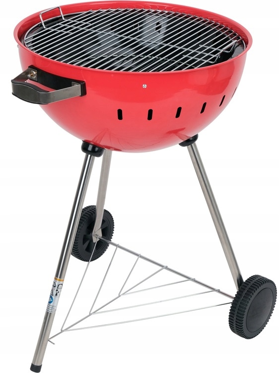 YATO GRILL OGRODOWY WĘGLOWY OKRĄGŁY Z POKRYWĄ RUSZT 54cm STALOWY CZERWONY