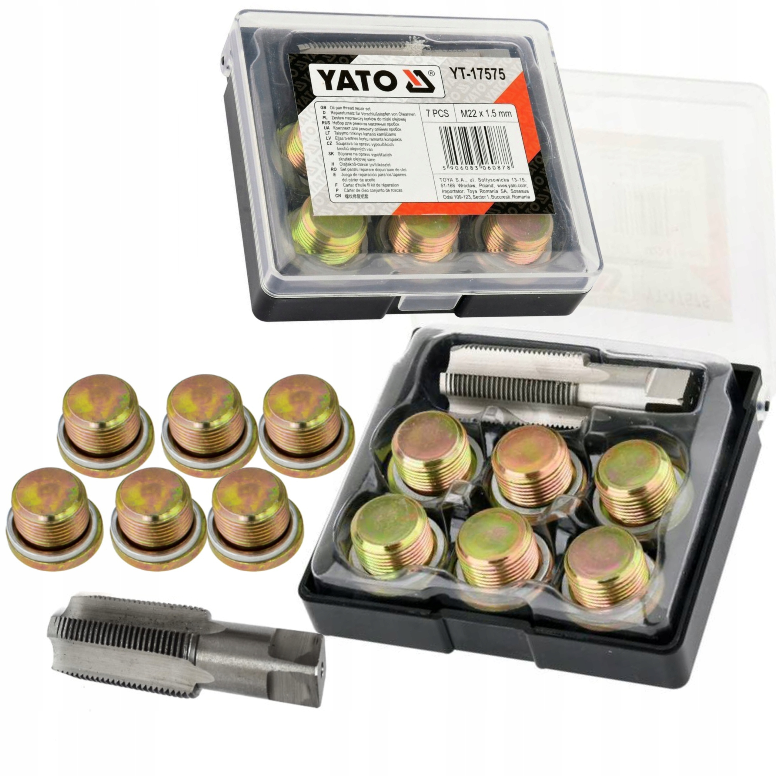 YATO ZESTAW NAPRAWCZY KORKÓW MISKI OLEJ M22X1,5