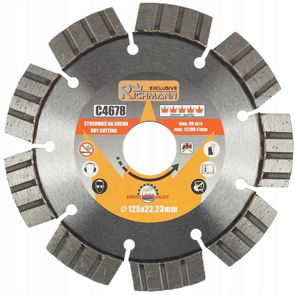 C4678 RICHMANN TARCZA DIAMENTOW DO BETONU ZBROJONEGO CEGŁY DACHÓWKI 125 MM