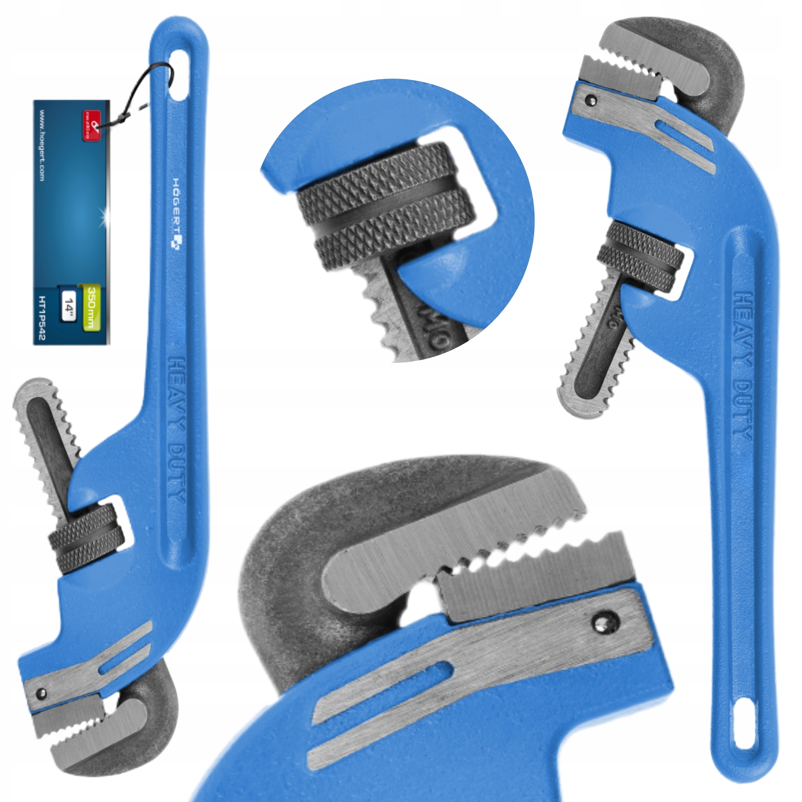 HOEGERT KLUCZ DO RUR STILLSON ODGIĘTY 350 MM 14" HT1P542
