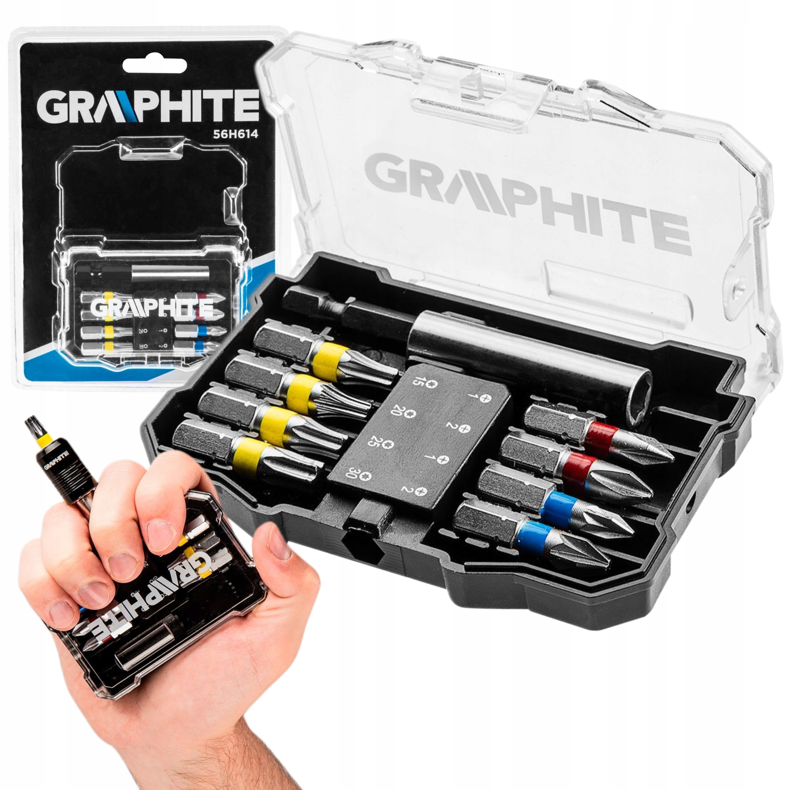 GRAPHITE ZESTAW BITÓW KOŃCÓWEK 10 SZTUK KOLOROWE WALIZKA 56H614