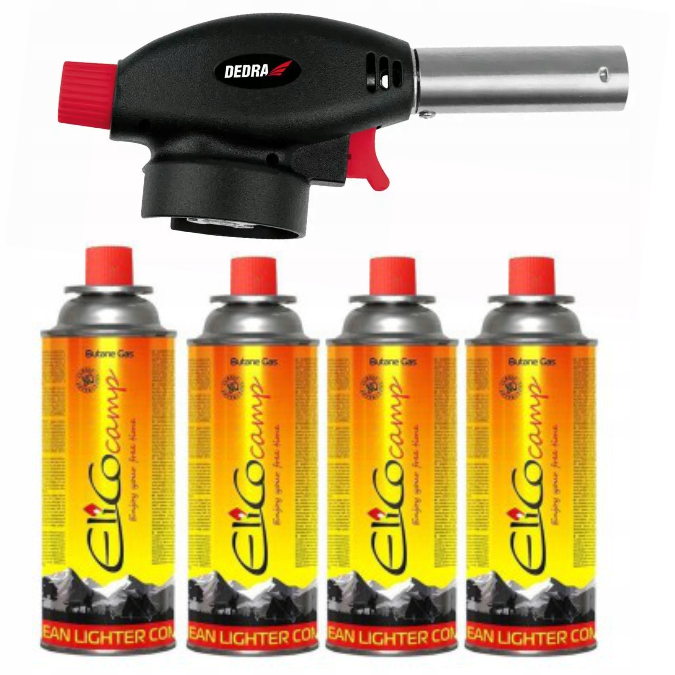 DEDRA PALNIK GAZOWY ZAPŁON PIEZO 1,3KW +4xKARTUSZ