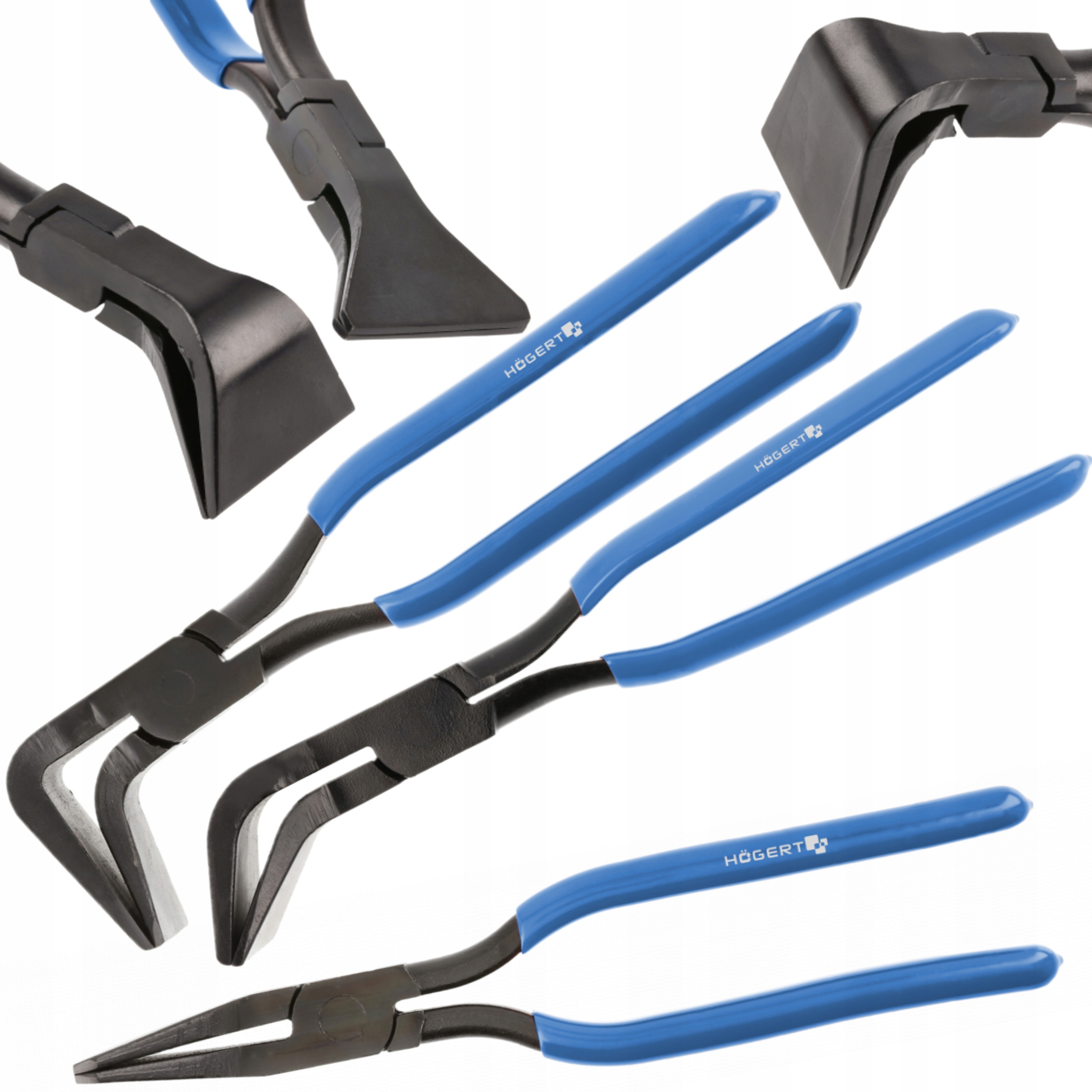 HOEGERT ZESTAW 3SZTUK DEKARSKIE SZCZYPCE KLESZCZE CĘGI 273MM PROSTE ODGIĘTE