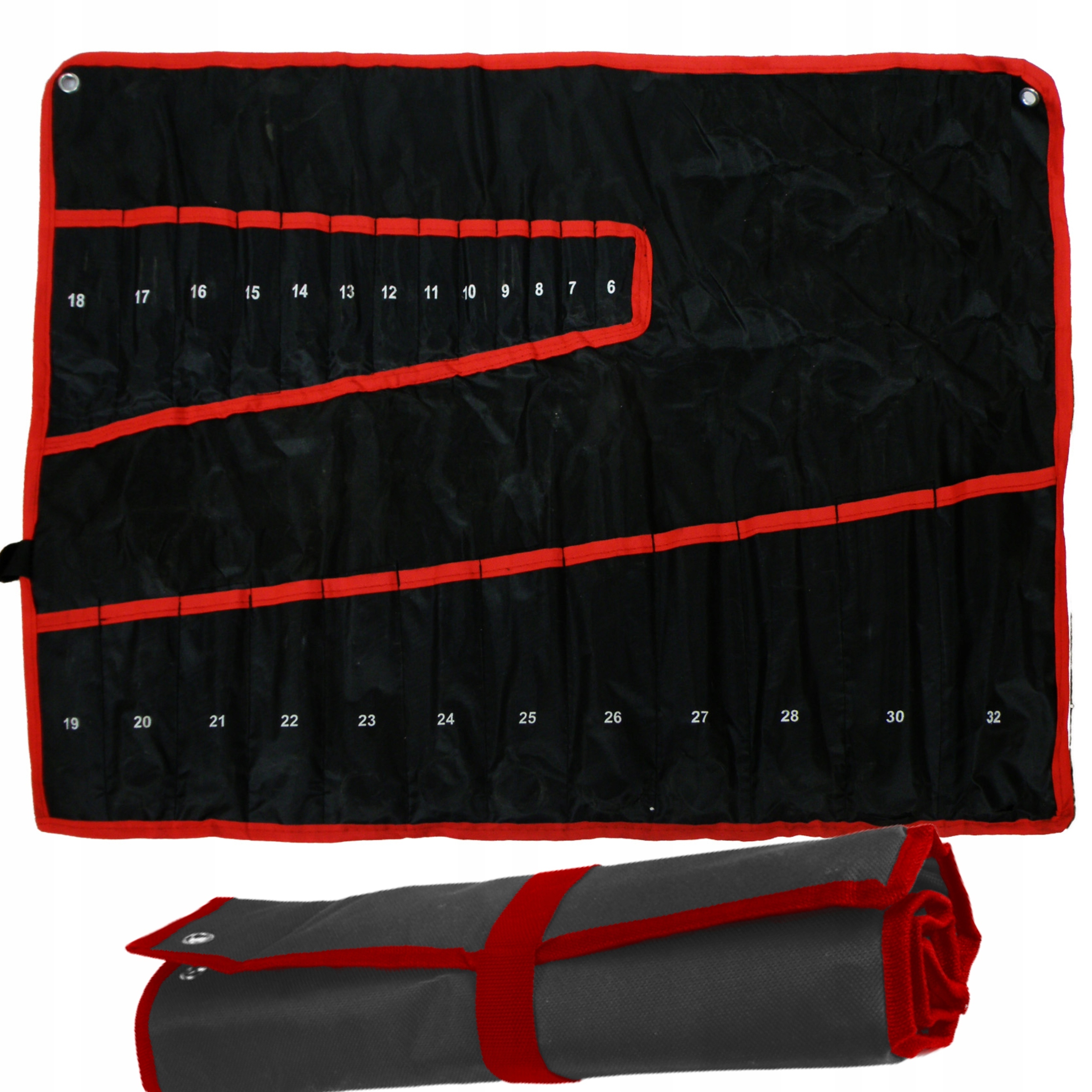 POKROWIEC NA KLUCZE 25 ELEMENTÓW ROZMIARÓWKA 6-32mm PŁACHTA ETUI PC002