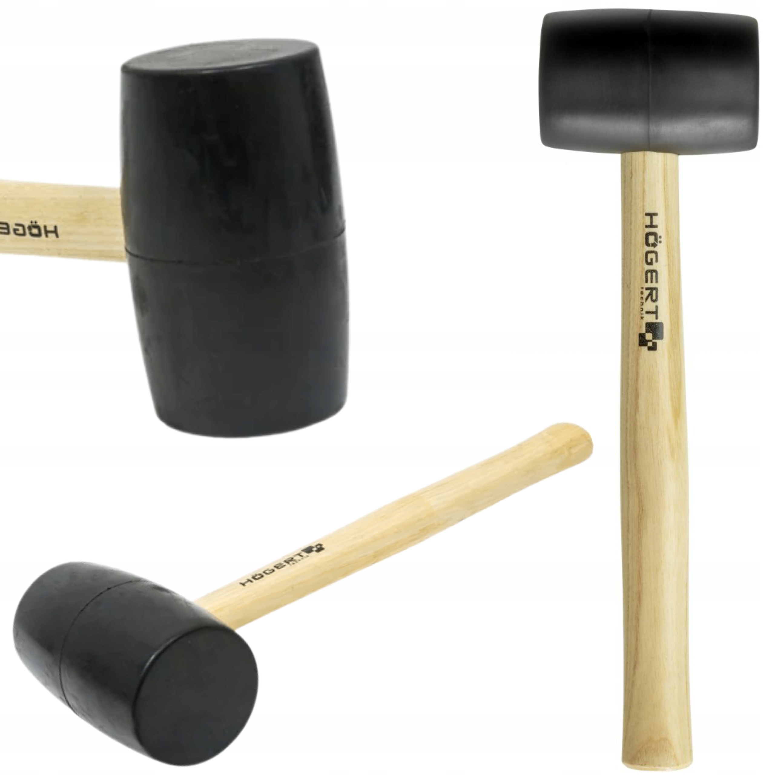HOGERT MŁOTEK GUMOWY CZARNY DO PRAC KAMIENIARSKICH BRUKARSKICH 900G HT3B046
