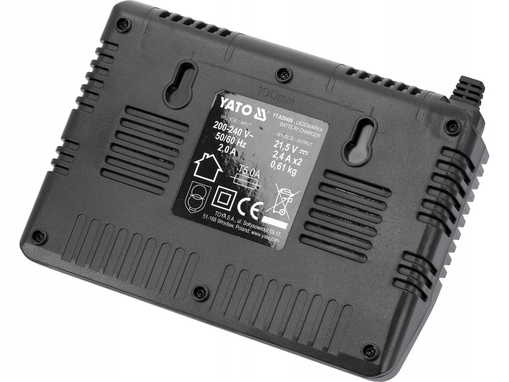 YATO ŁADOWARKA PODWÓJNA DO AKUMULATORÓW SYSTEMU 18V 2.2A YT-828499 BATERII