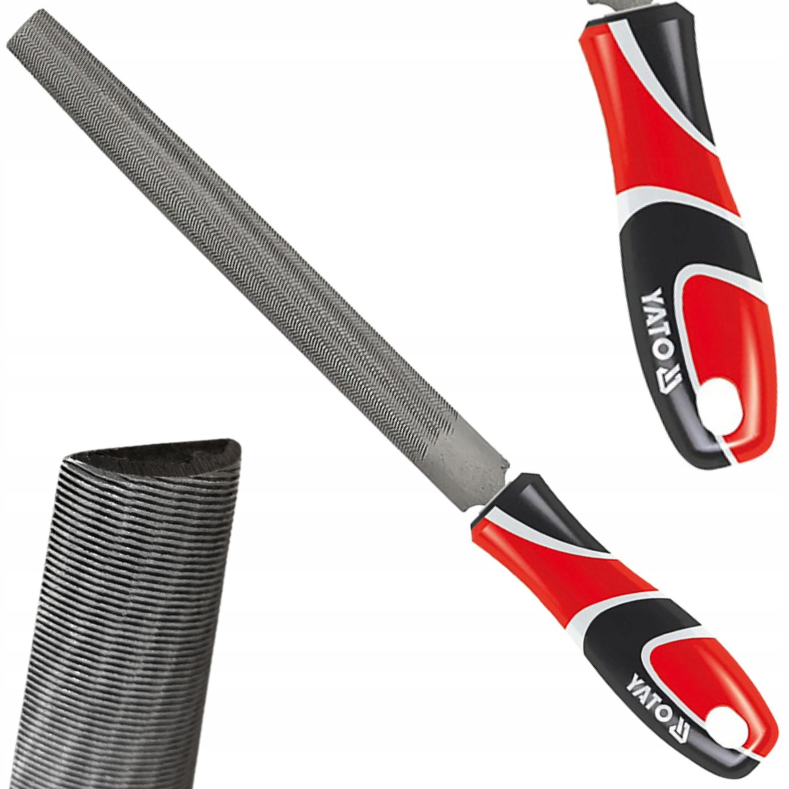 PÓŁOKRĄGŁY PILNIK DO METALU 300 MM STAL T12 ERGONOMICZNY UCHWYT YT-6193