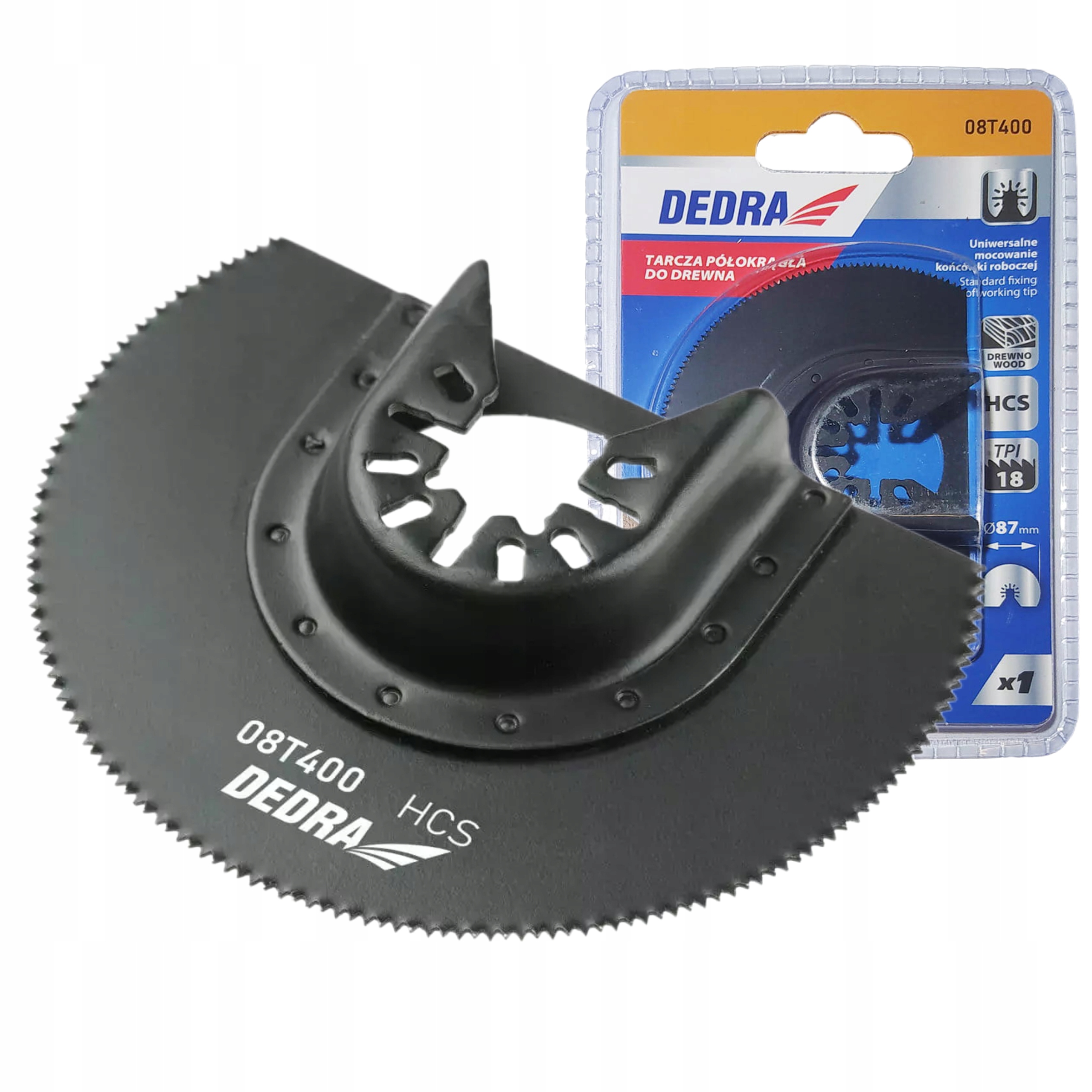 DEDRA TARCZA PÓŁOKRĄGŁA DO DREWNA ŚREDNICA 87MM HCS MULTINARZĘDZIE 08T400