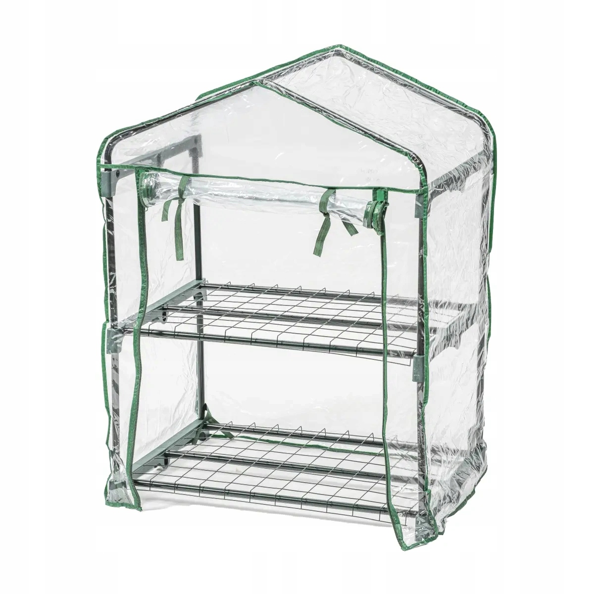 DEDRA SZKLARNIA OGRODOWA SKŁADANA 69x49x95cm NA ZAMEK STAL PCV 2 PÓŁKI