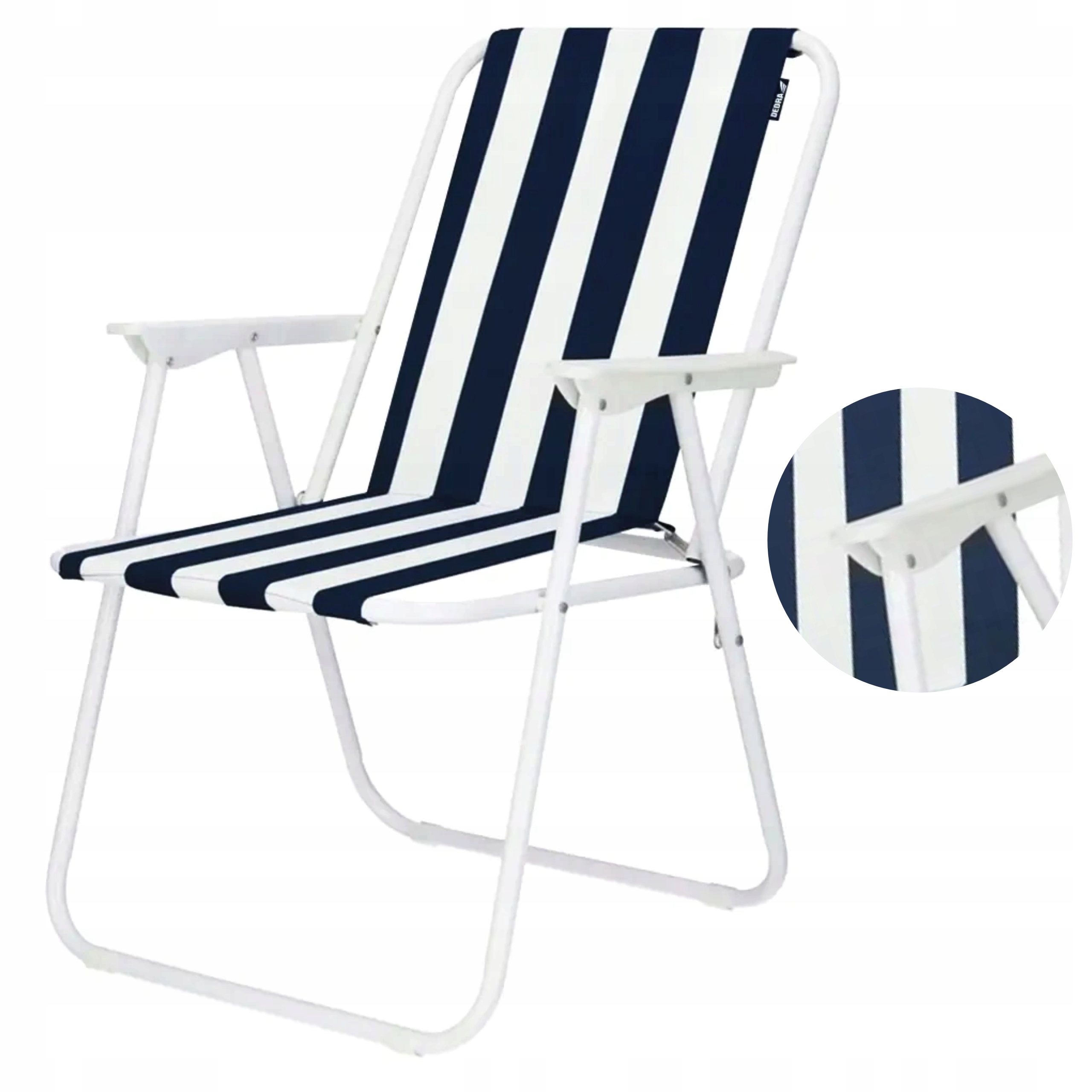 DEDRA KRZESŁO CAMPINGOWE PLAŻOWE SKŁADANE 52x58x72cm BIAŁO-GRANATOW N1028-1