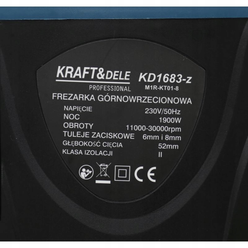 KRAFT&DELE FREZARKA GÓRNOWRZECIONOWA DO DREWNA 6mm 8mm BLUE 1900W KD1683-Z
