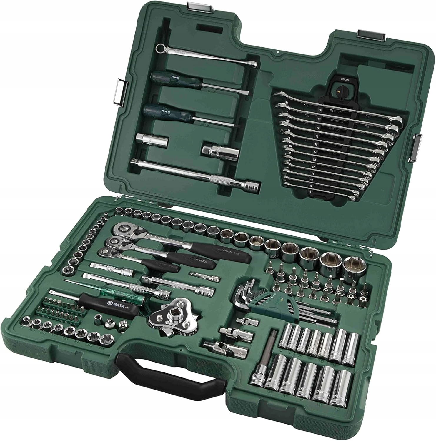SATA ZESTAW 128 KLUCZY NASADOWYCH 1/4" 3/8" 1/2" W WALIZCE TORX ST09014A