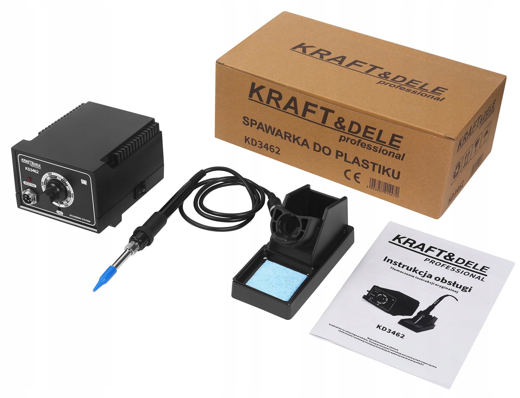 KRAFTDELE SPAWARKA DO PLASTIKU STACJA LUTOWNICZA + AKCESORIA KD3462