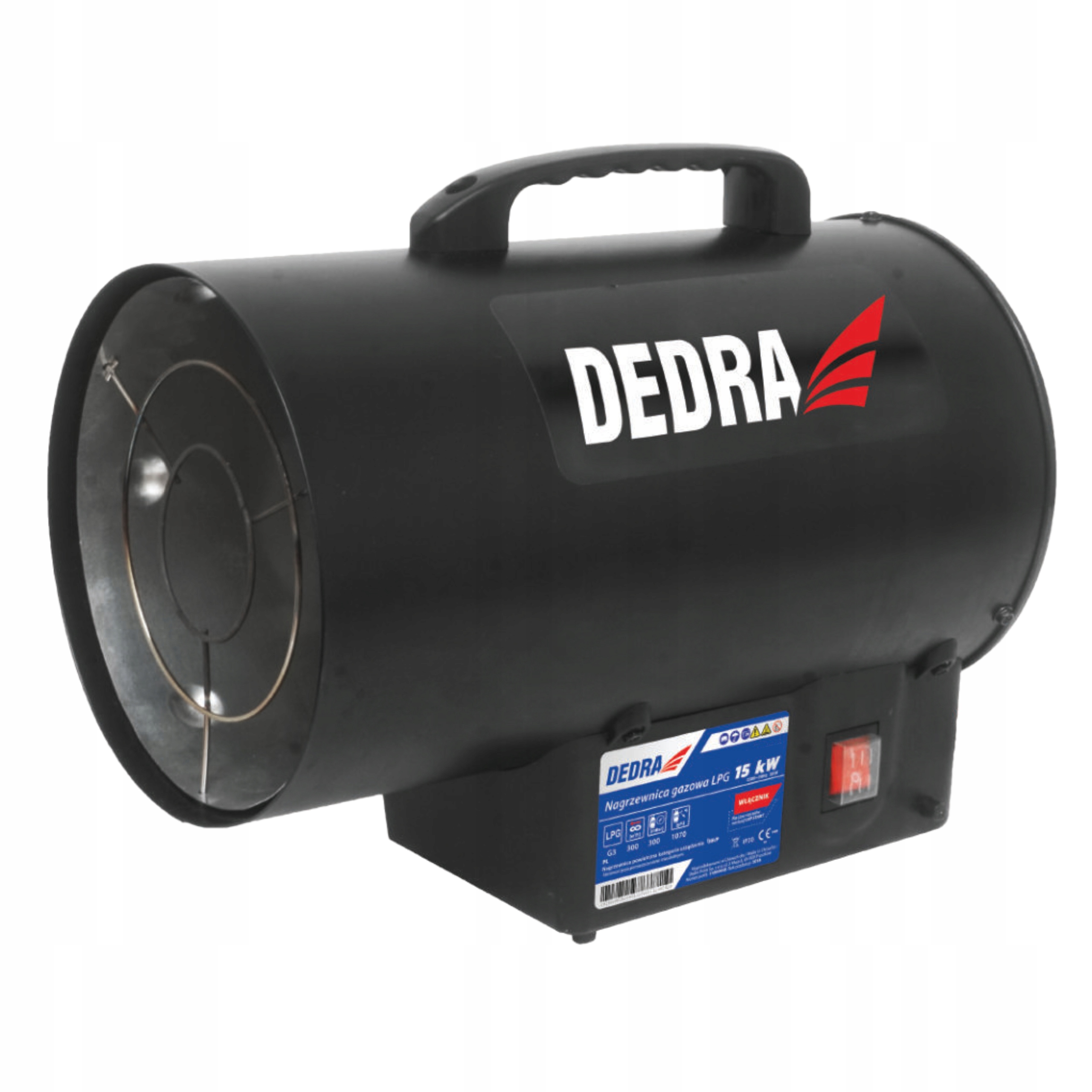 DEDRA NAGRZEWNICA GAZOWA 15kW CZARNA Klasa A 230V +REDUKTOR A320 DED9941A