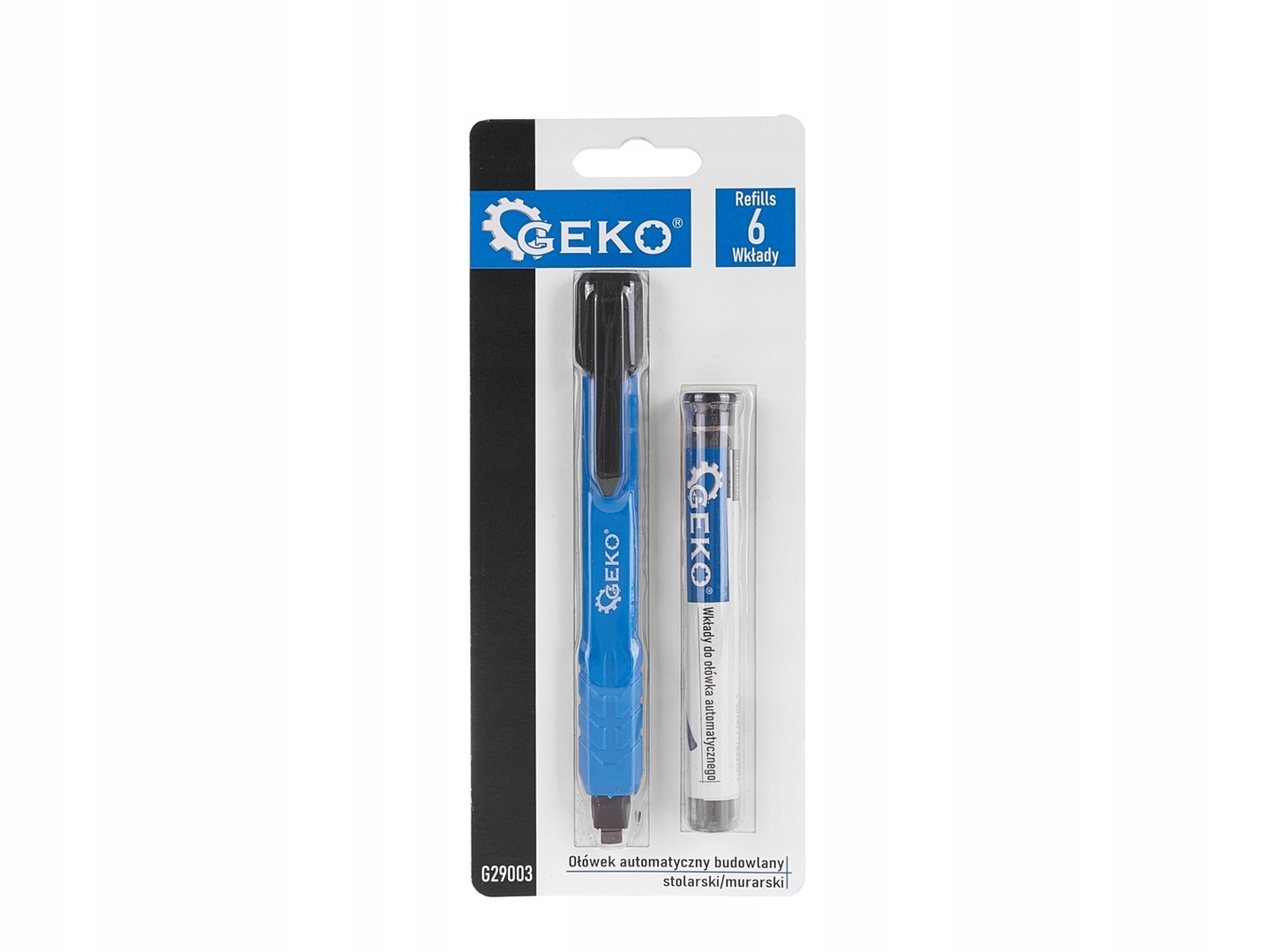 GEKO OŁÓWEK AUTOMATYCZNY BUDOWLANY STOLARSKI/MURARSKI + 6 WKŁADÓW G29003