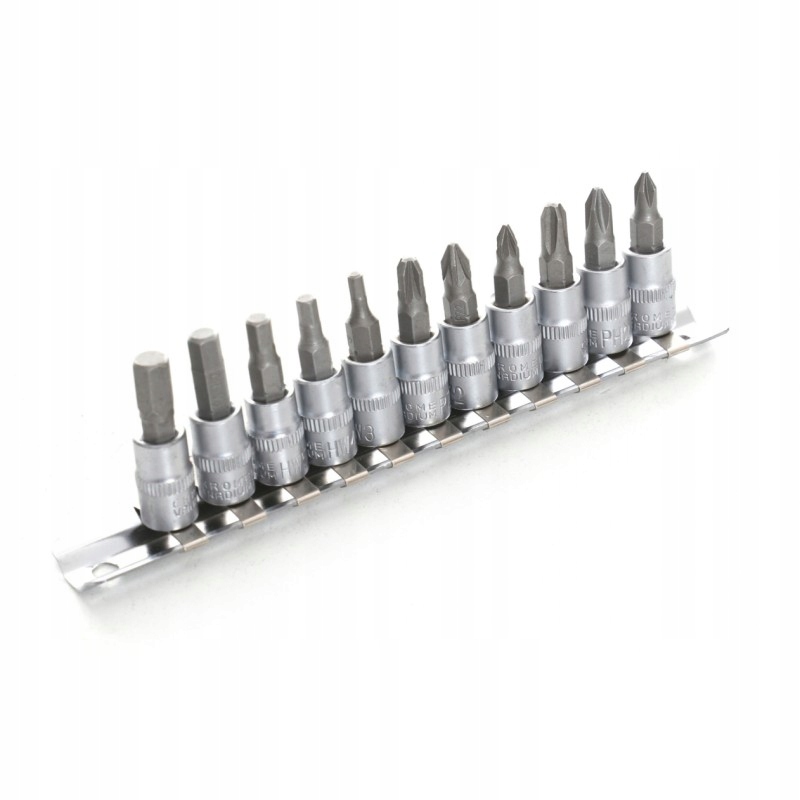 ZESTAW 11 BITÓW NA NASADKACH 1/4