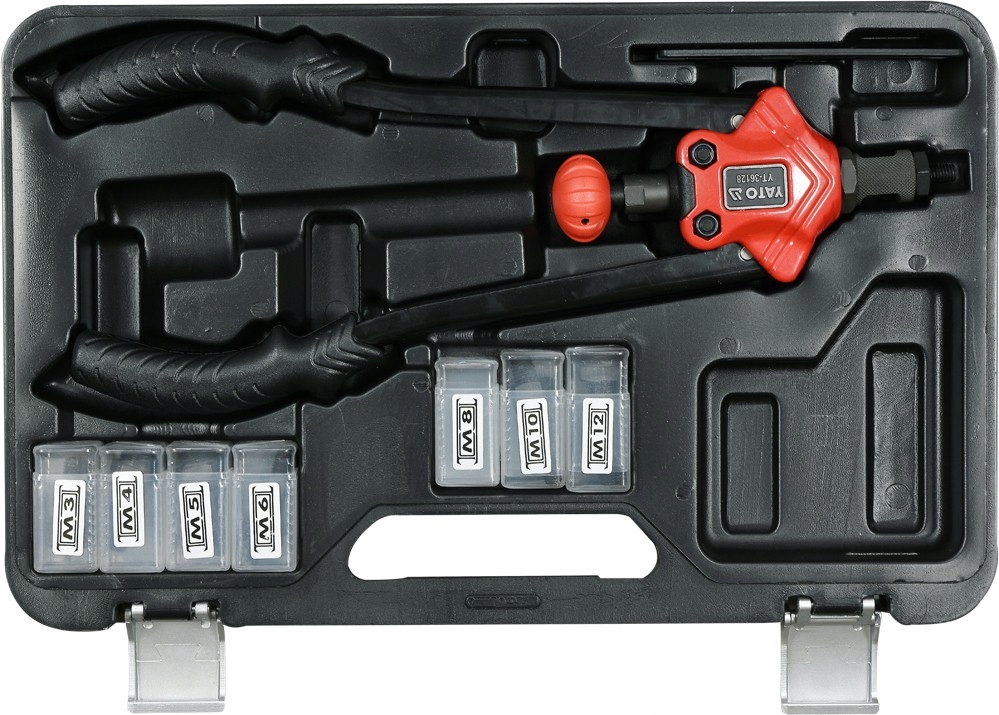 YATO ZESTAW KOMPLET NITOWNICA RĘCZNA +NITONAKRĘTKI M3-M12 150 SZT. YT-36128