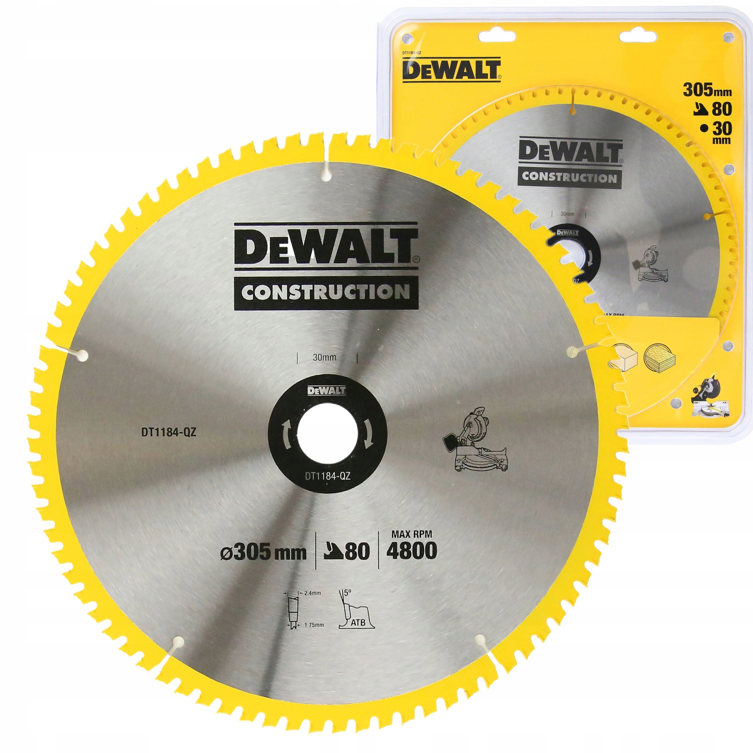DEWALT DT1184 TARCZA PILARSKA DO DREWNA 305MM 80T