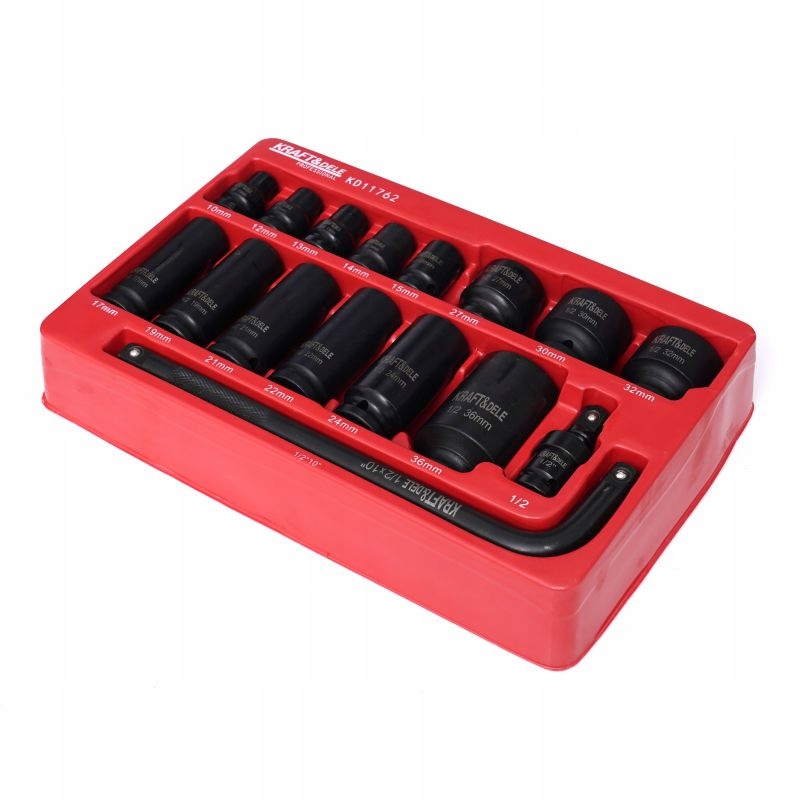ZESTAW NASADEK NASADKI UDAROWE 1/2" 6 KĄTNE 16 szt. KRAFT&DELE KD11762