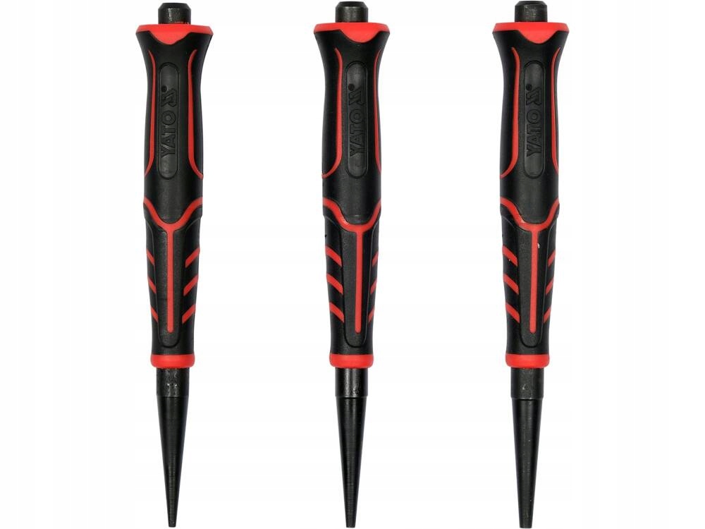 YATO ZESTAW 3 SZT DOBIJAKI WYBIJAKI DO GWOŹDZI 125 mm GROT 0.8-2.4 mm