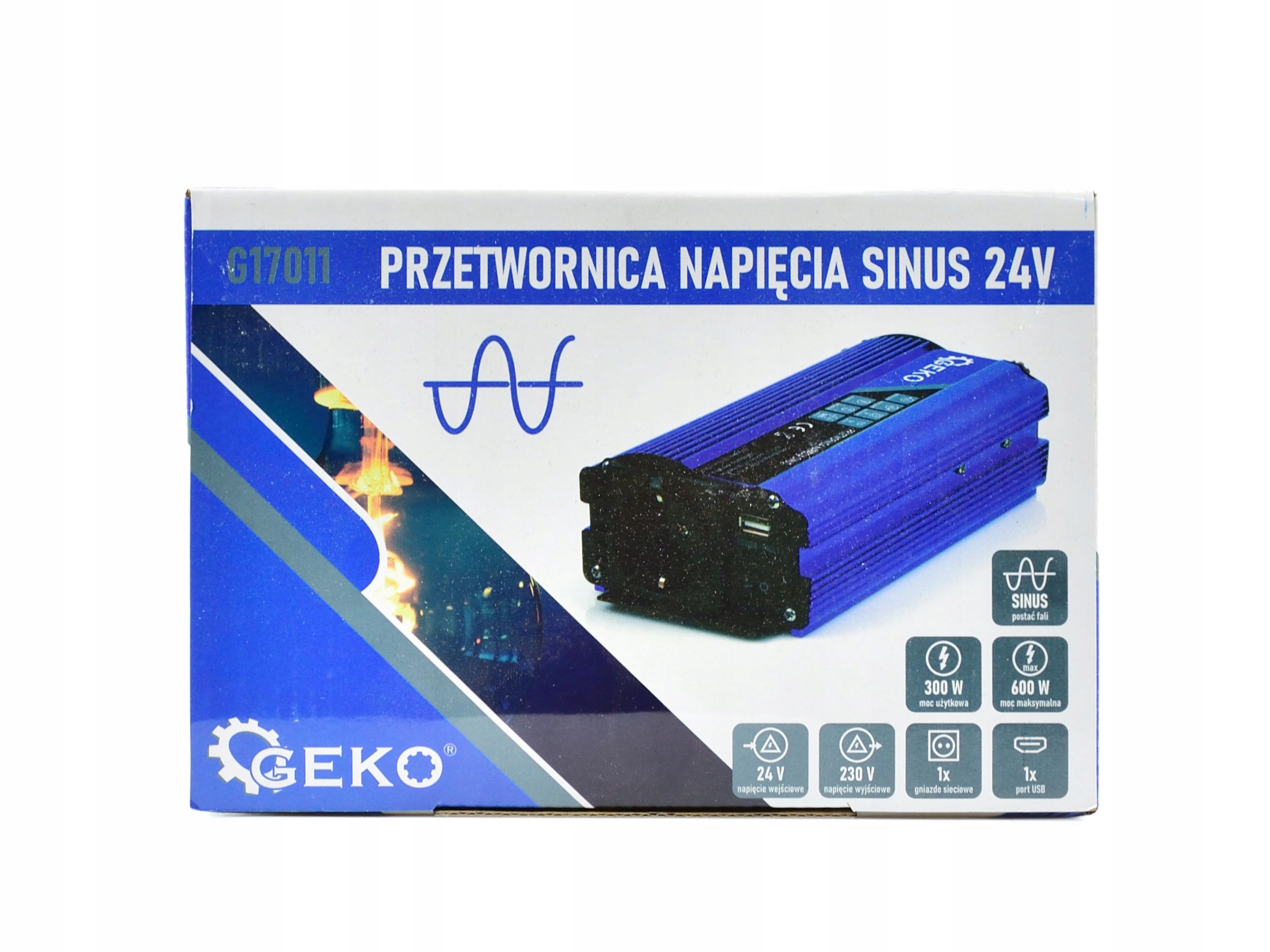 PRZETWORNICA SINUS GENERATOR NAPIĘCIA 24V 300/600W