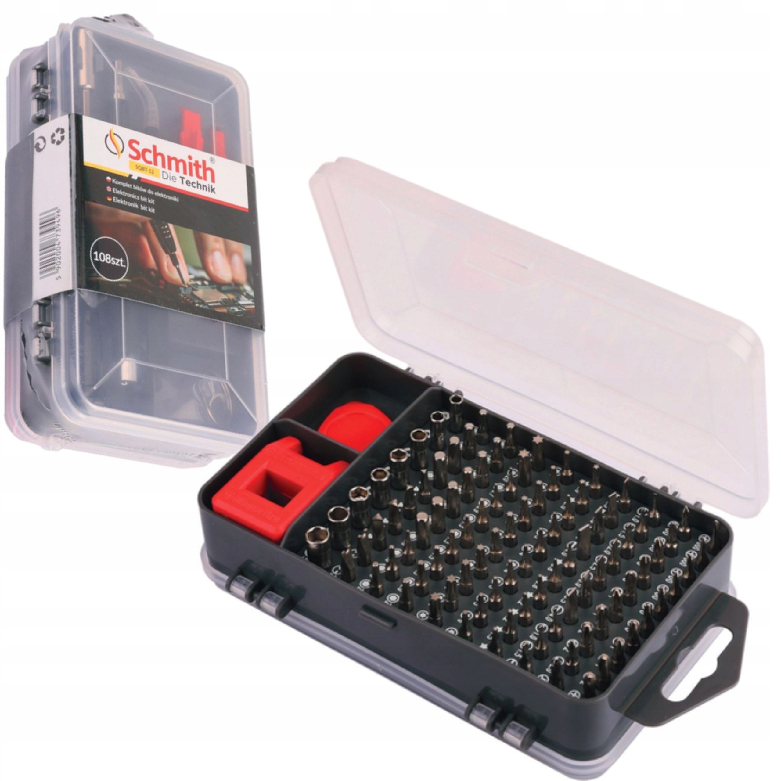 SCHMITH KOMPLET BITÓW DO ELEKTRONIKI TELEFONÓW TABLETÓW 108 SZT. SQBT-12