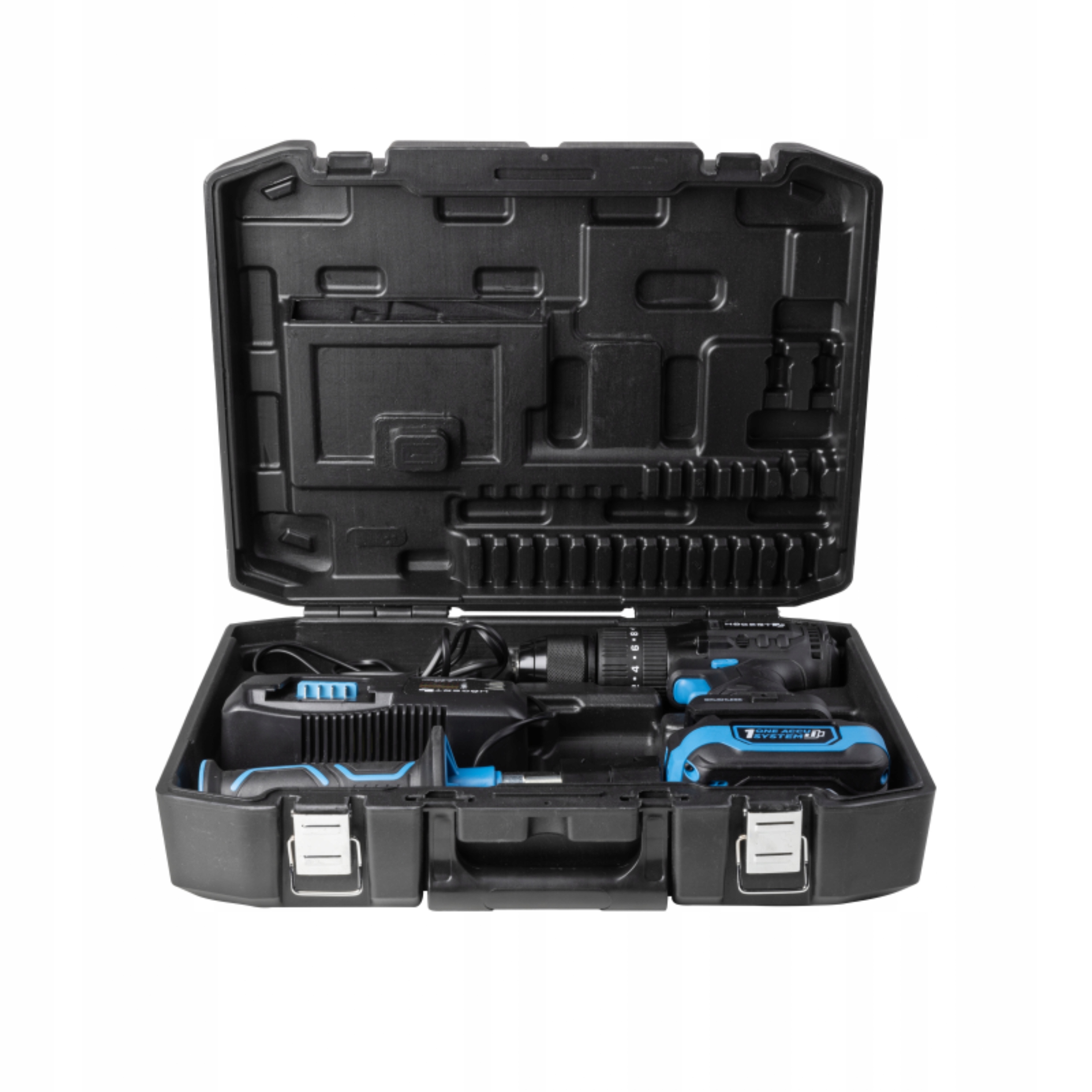 HOEGERT ZESTAW WIERTARKO WKRĘTARKA UDAROWA 80NM 4Ah AKUMULATOR 18V WALIZKA