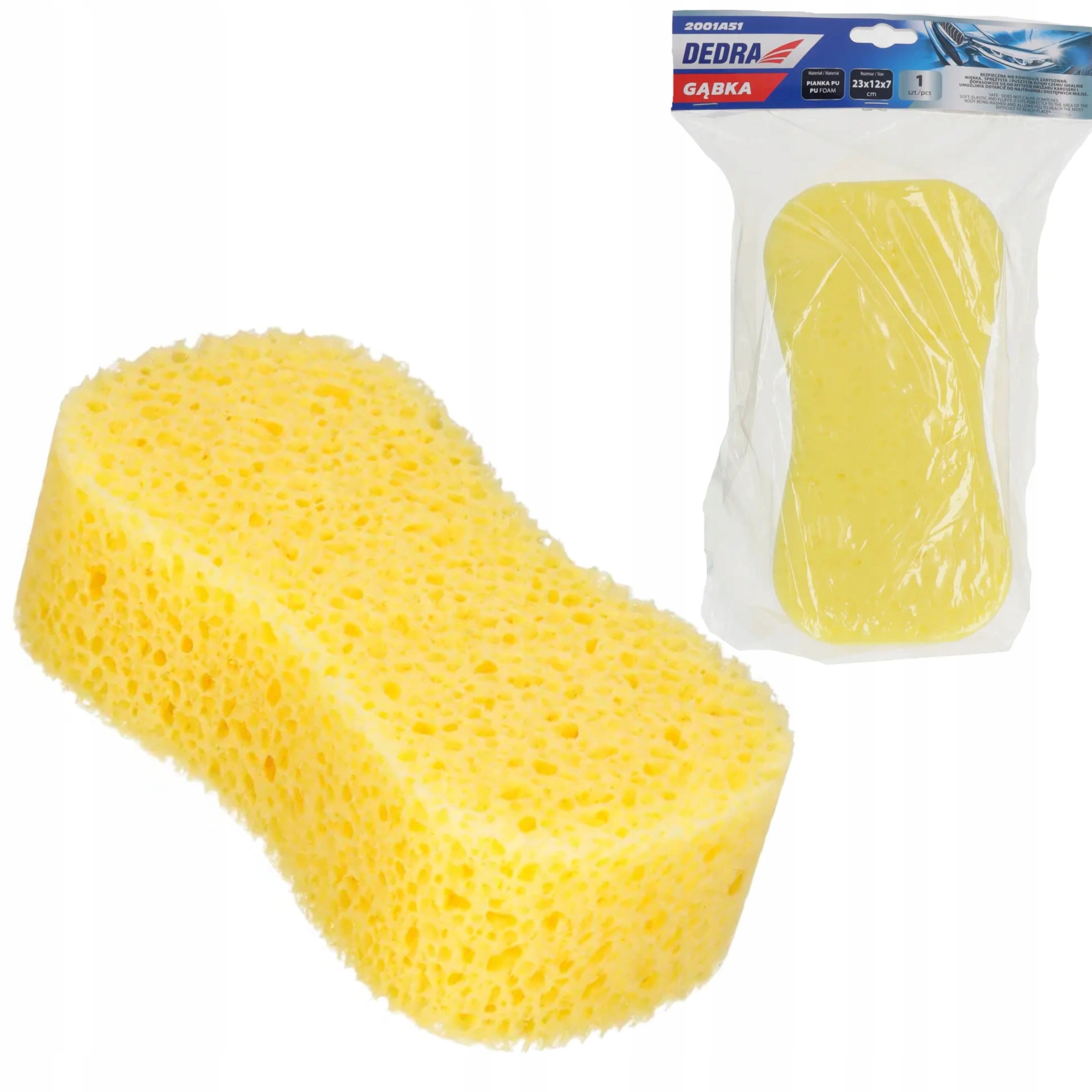 DEDRA GĄBKA DO MYCIA RĘCZNEGO SAMOCHODU BEZPIECZNA MIĘKKA PIANKA 2001A51