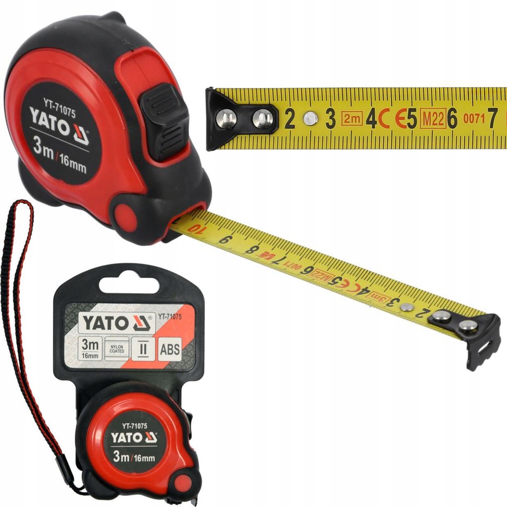 YATO MIARA ZWIJANA MIARKA DO POMIARÓW 3mx15mm METRÓWKA DWIE BLOKADY YT71075