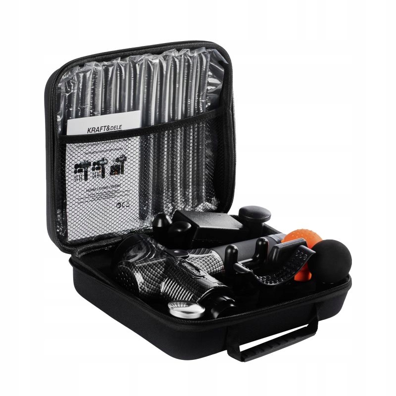 PISTOLET DO MASAŻU MASAŻER DO PLECÓW CIAŁA 250W 7 GŁOWIC 20 PRĘDKOŚCI Etui