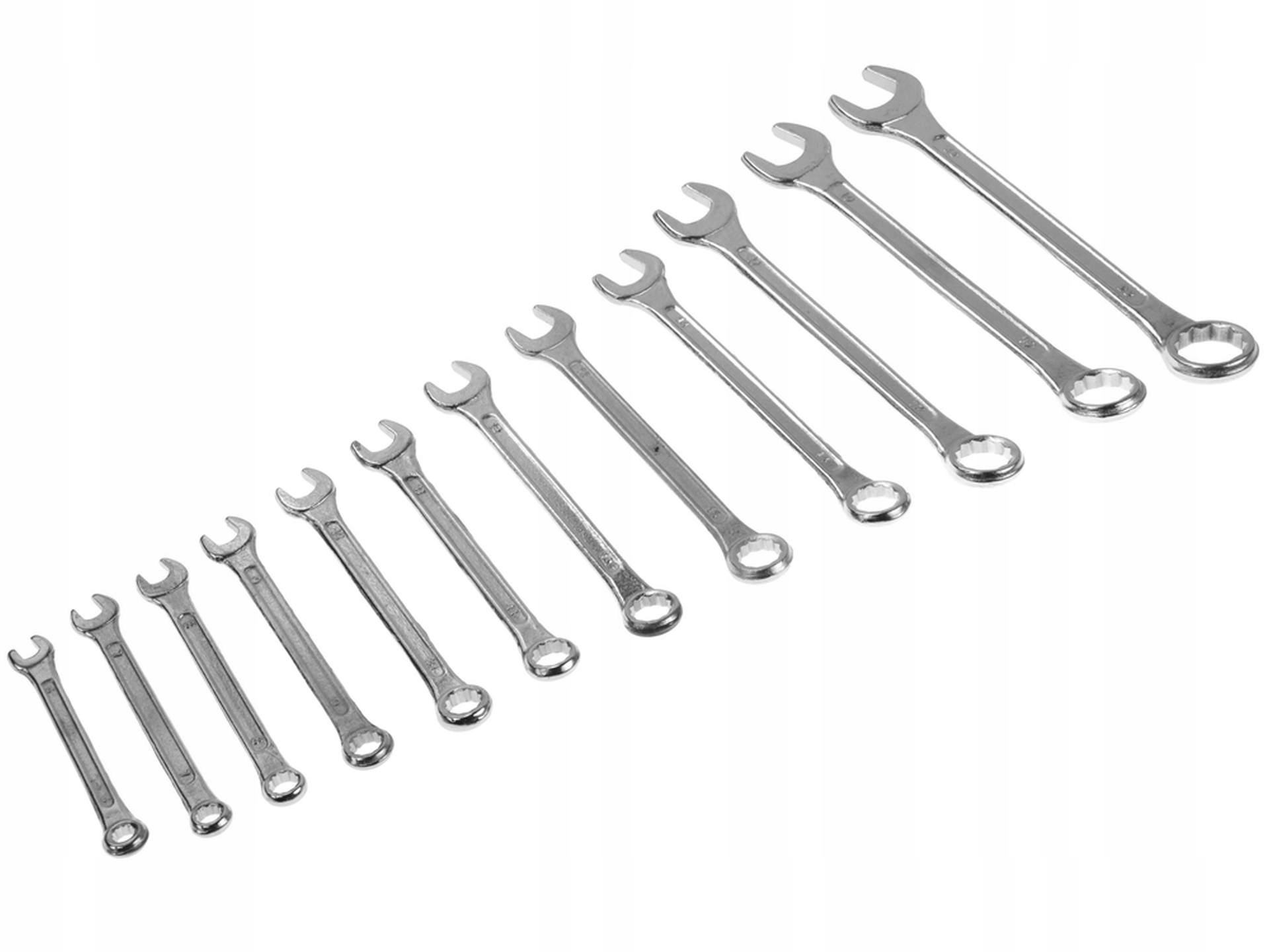 GEKO ZESTAW KLUCZY PŁASKO-OCZKOWE 12 SZTUK 6-22mm ZAPINKA HOBBY G01550