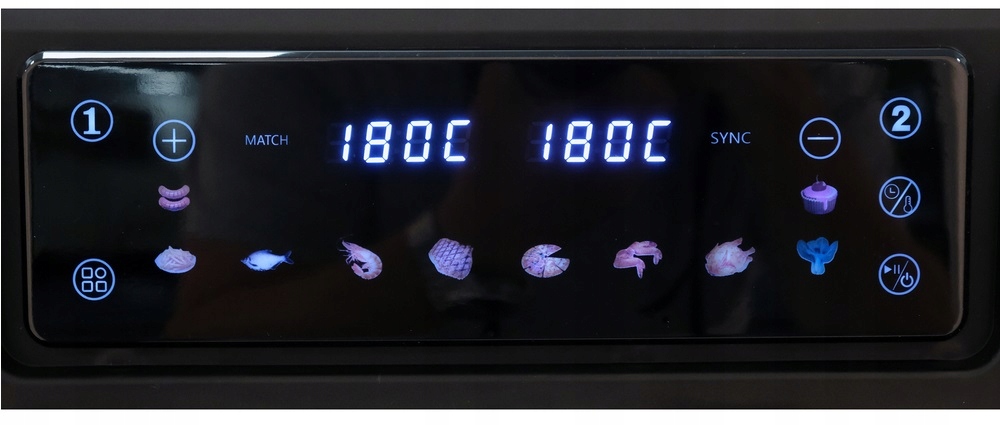 FRYTKOWNICA BEZTŁUSZCZOWA AIR FRYER 2400W DWIE KOMORY 3,5L+7,5L WYŚWIETLACZ