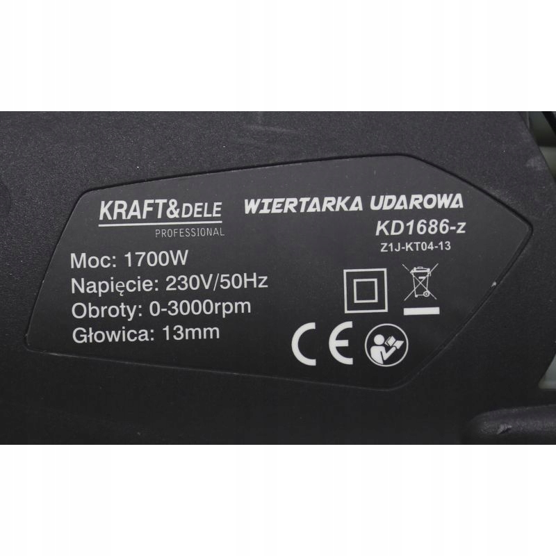 WIERTARKA UDAROWA ELEKTRYCZNA 1700W ALUMINIOWY KORPUS REGULACJA KD1686-Z