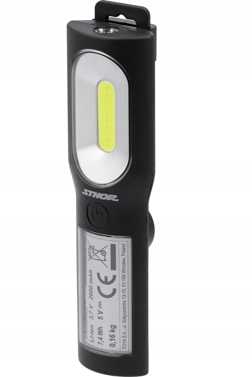 LAMPA LATARKA WARSZTATOWA LED 350LM AKUMULATOROWA Z HAKIEM MOCNA 82737