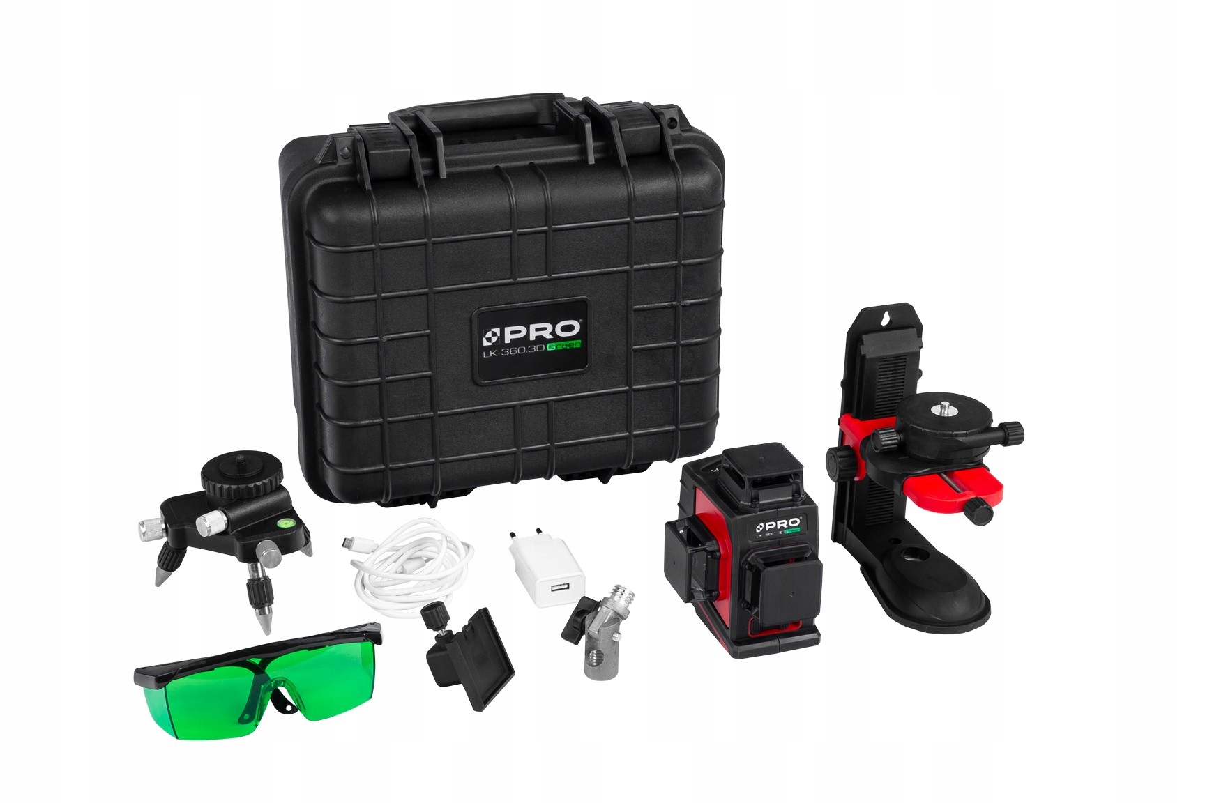 PRO LK-360.3DG LASER PŁASZCZYZNOWY KRZYŻOWY 3D 360 +AKCESORIA WALIZKA