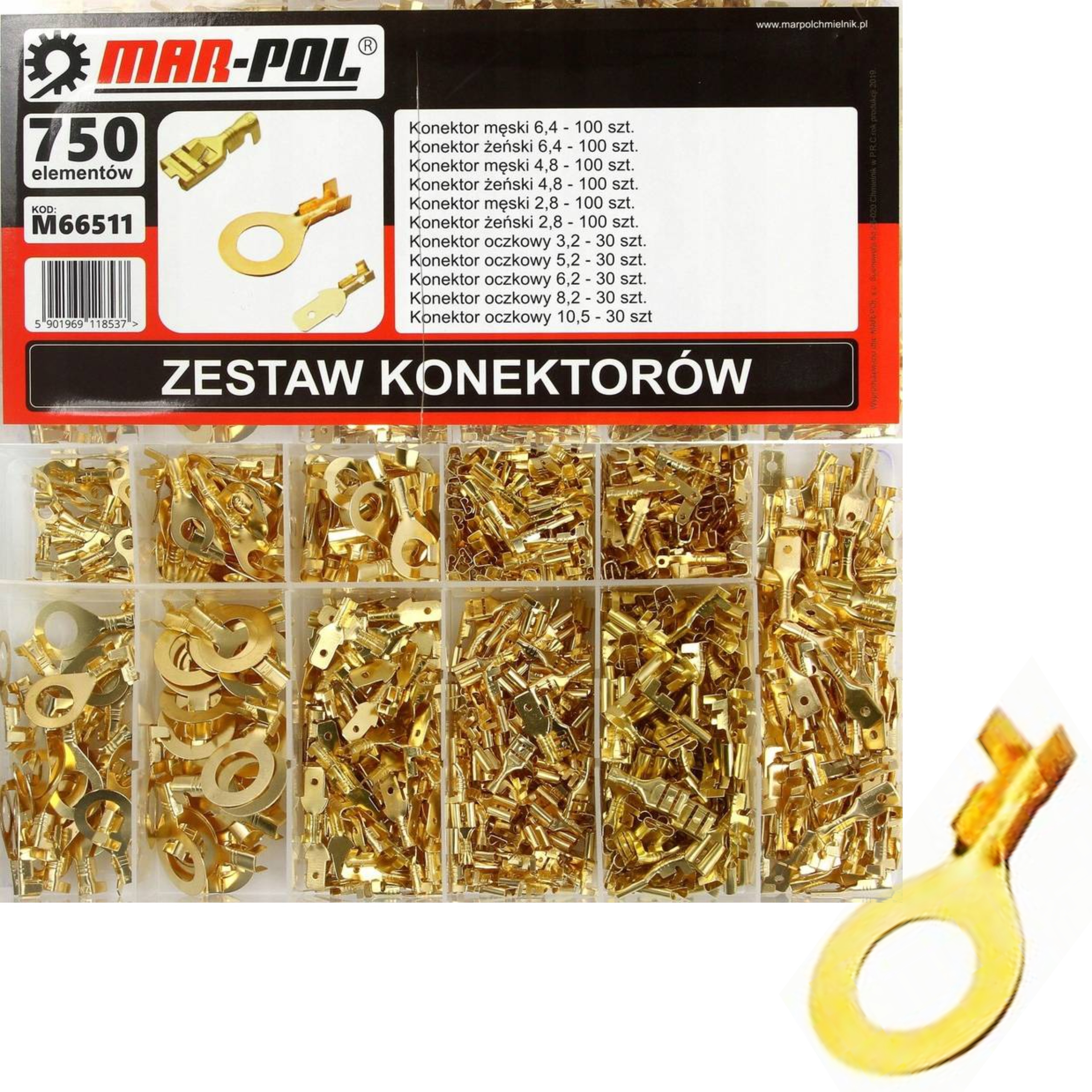 ZESTAW KONEKTORÓW KABLOWYCH SAMOCHODOWYCH 750 MĘSKIE ŻEŃSKIE OKRĄGŁE