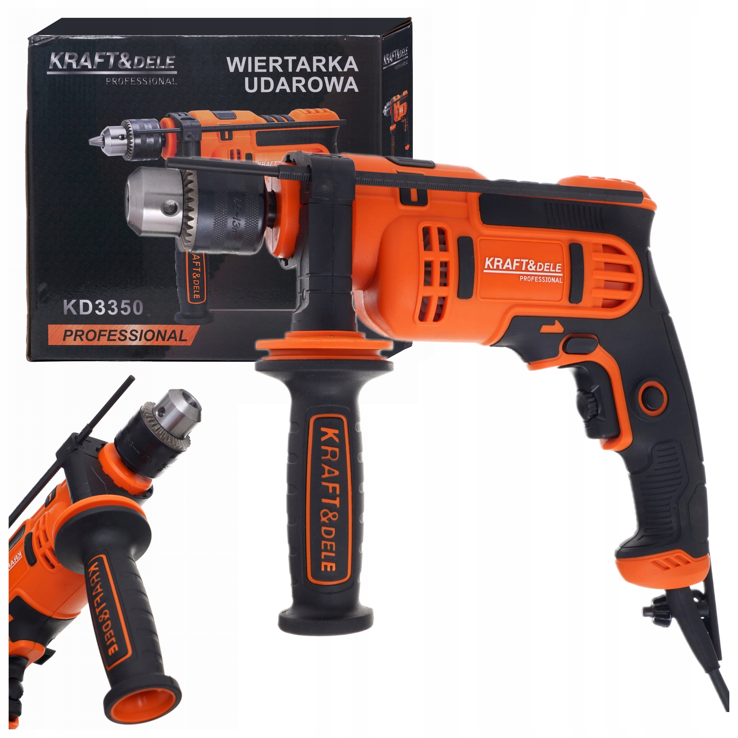 KRAFT&DELE WIERTARKA ELEKTRYCZNA UDAROWA 1600W 3000 obr REGULACJA KD3350