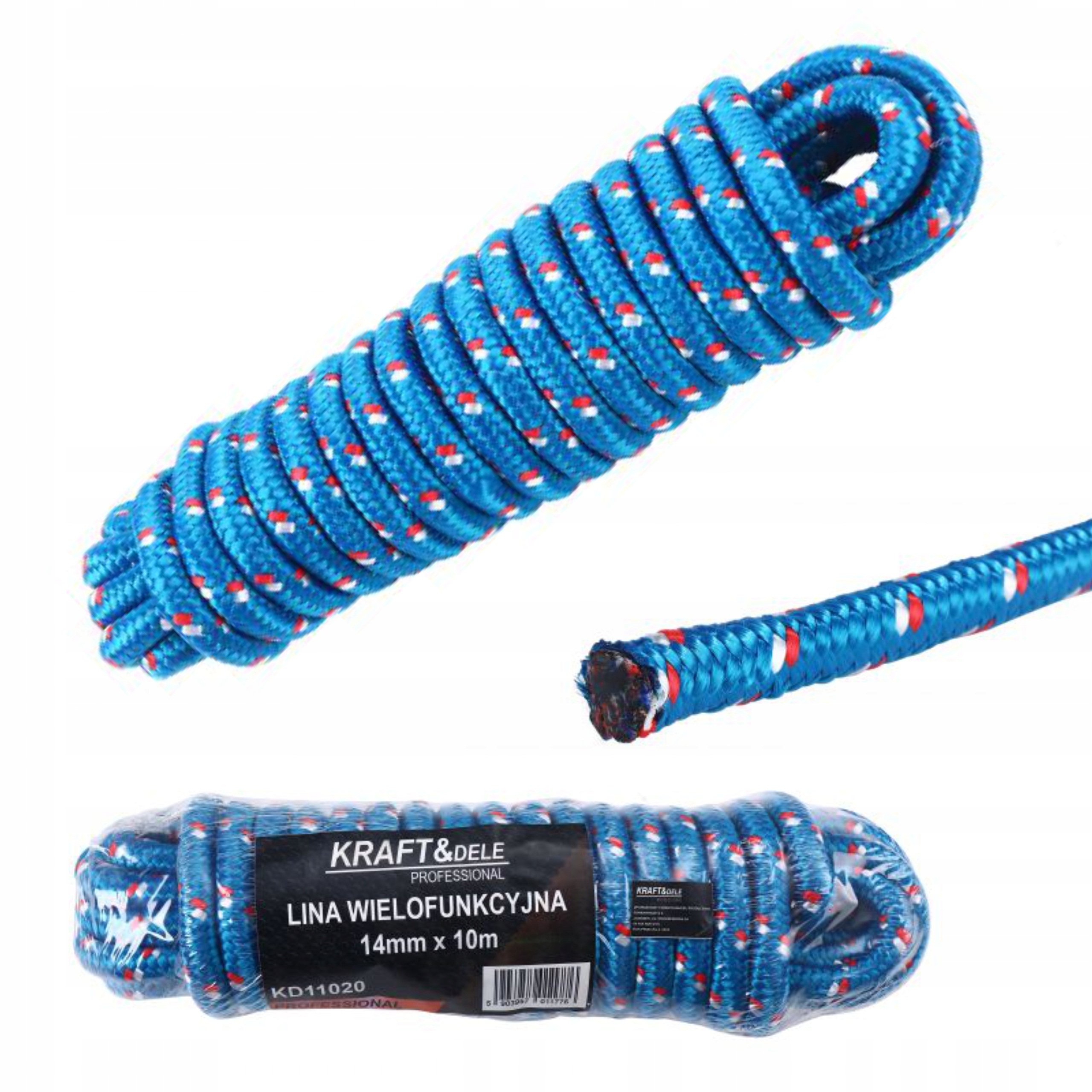 KRAFT&DELE LINA WIELOFUNKCYJNA 14MM x 10M NIEBIESKA POLIPROPYLEN KD11020