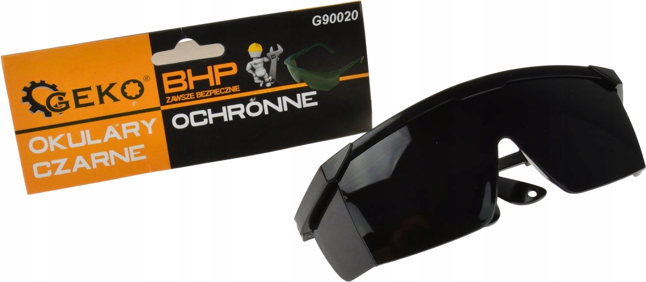 OKULARY OCHRONNE CZARNE GOGLE POLIWĘGLAN BHP GEKO