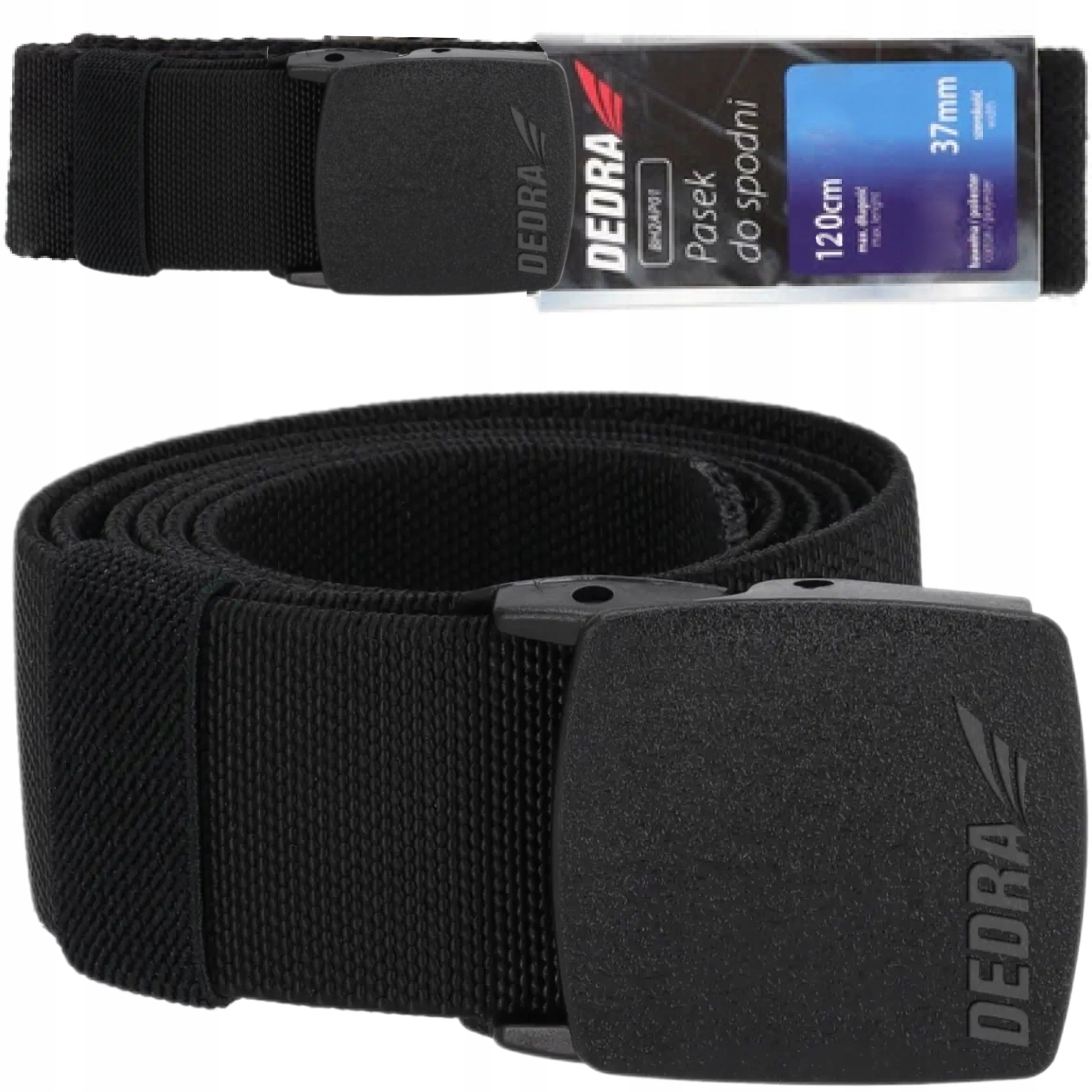 DEDRA PASEK DO SPODNI MĘSKI CZARNY DŁ. 120CM PLAS KLAMRA ELASTYCZNY BH2AP02