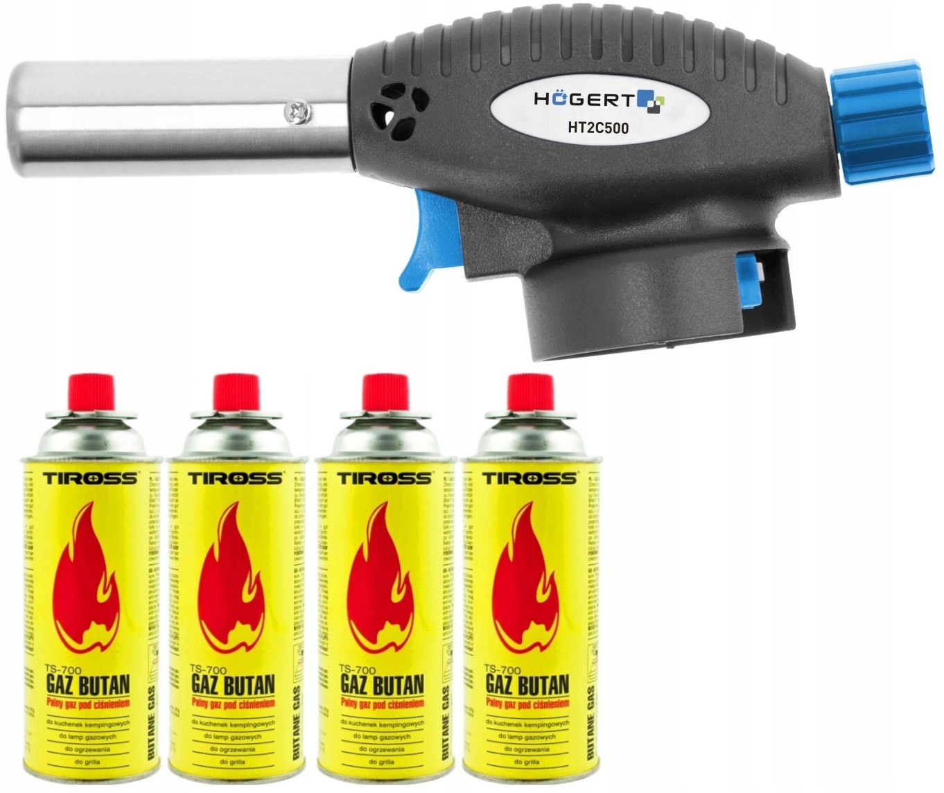 HOGERT PALNIK GAZOWY LUTOWNICA GAZ KARTUSZ +4 GAZY
