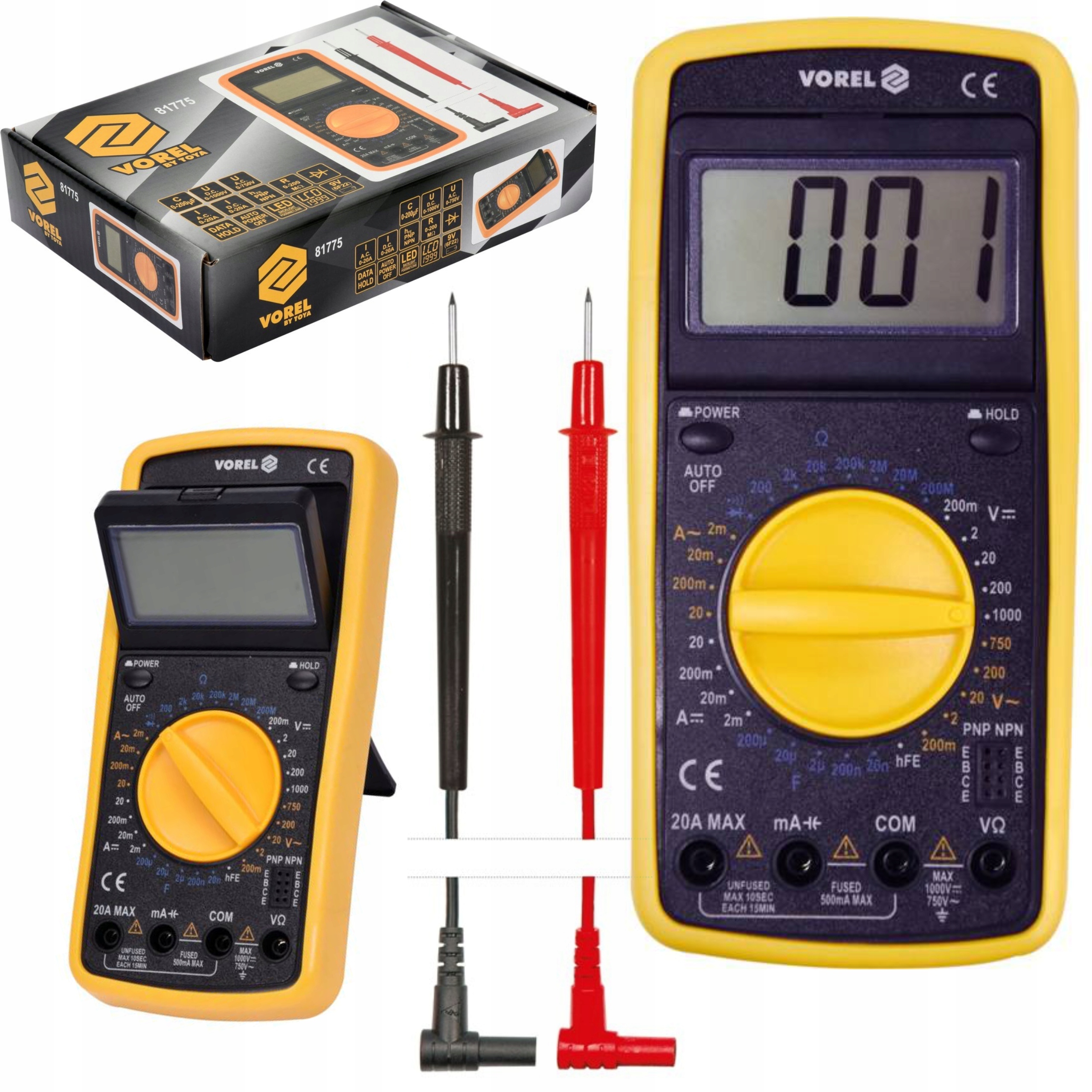 MIERNIK CYFROWY MULTIMETR GUMOWA OBUDOWA LCD