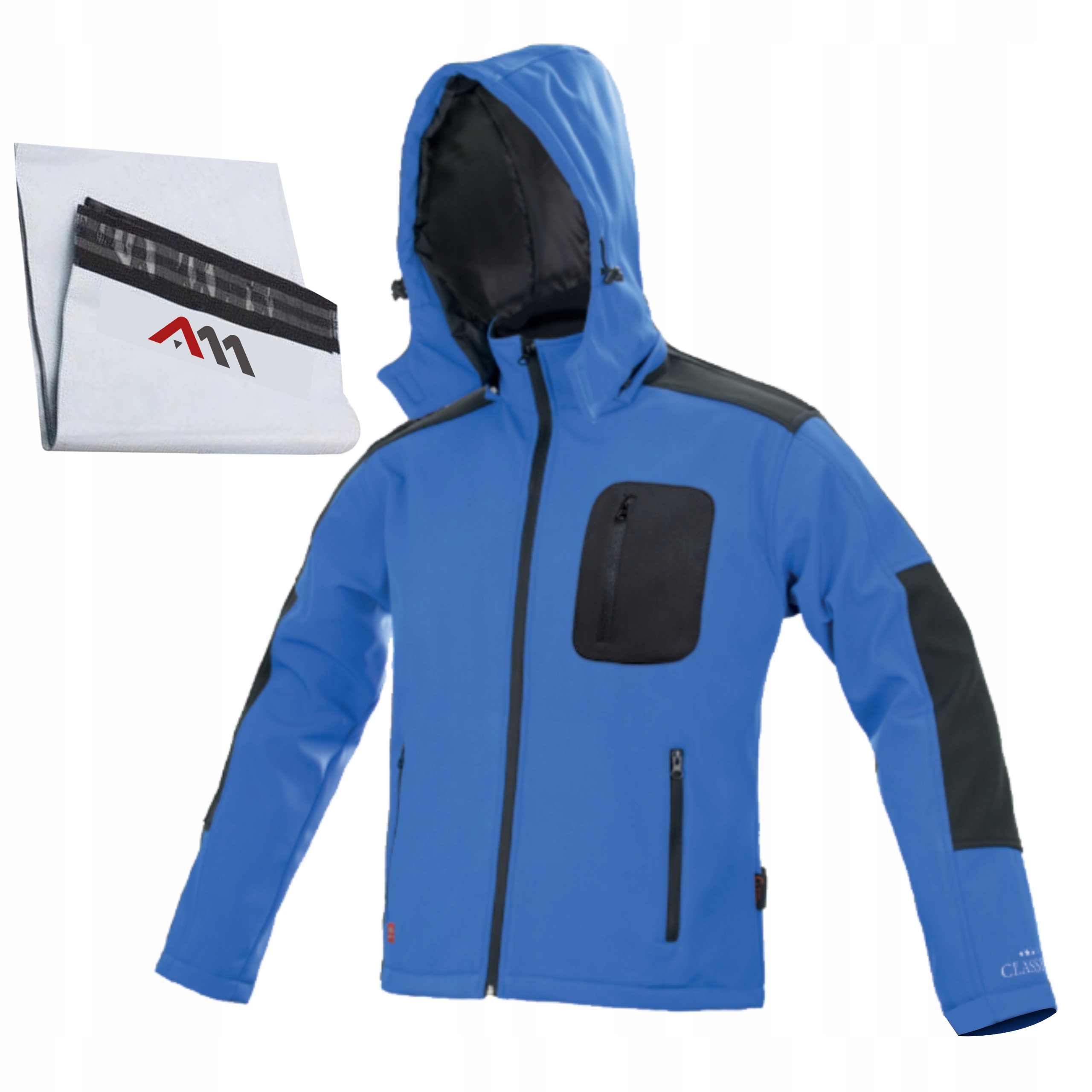 SOFTSHELL KURTKA MĘSKA DAMSKA ROBOCZA BHP WODOODPORNA KAPTUR SPORTOWA r. M