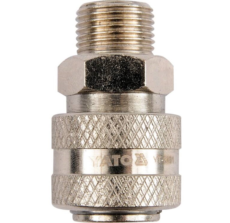 YATO SZYBKOZŁĄCZE GWINT ZEWN. 3/8'' SZYBKOZŁĄCZKA ŻEŃSKA NIKLOWANA YT-2391